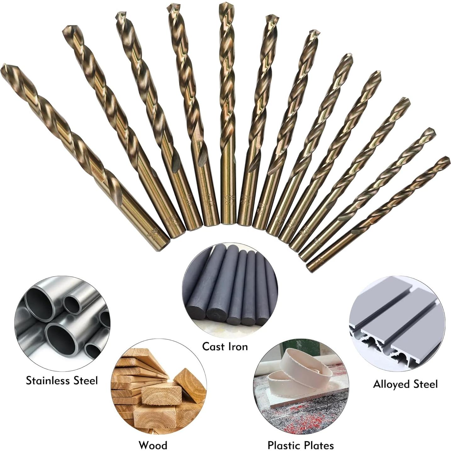 Juego de Brocas de Cobalto GMTOOLS 115 Piezas Acero M35