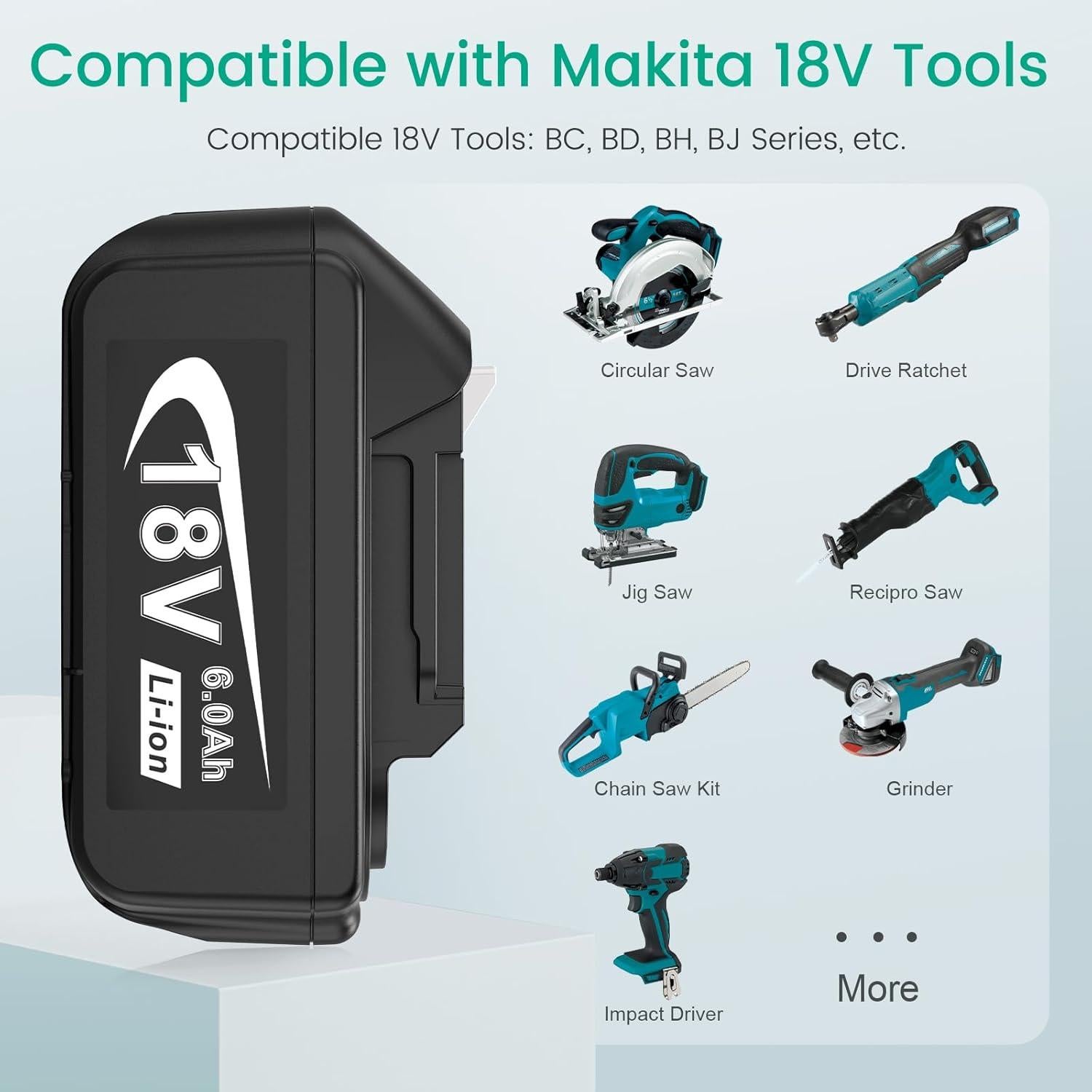 Batería de Litio 18V 6.0Ah y Cargador Doble Puerto Makita