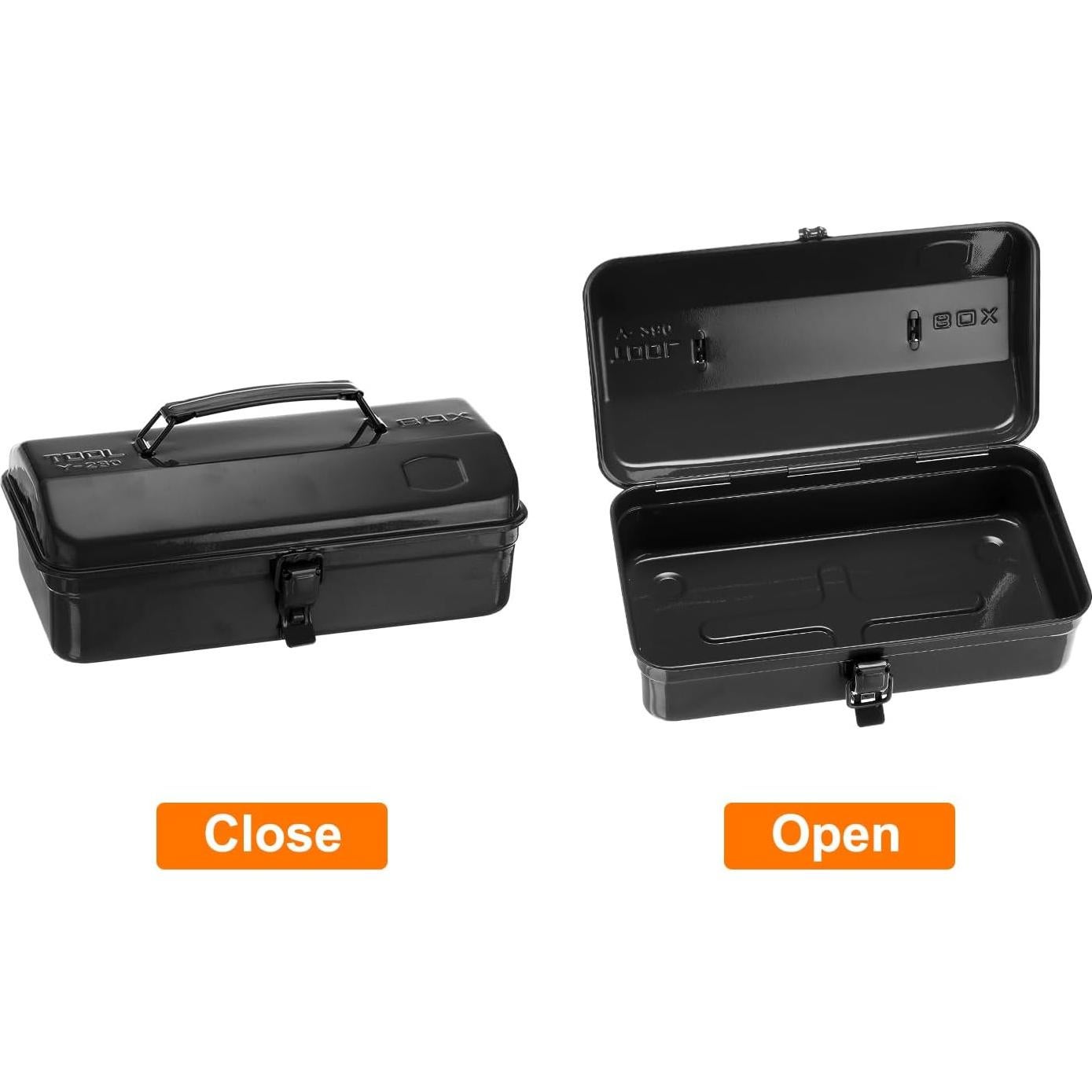 Caja de Herramientas HARFINGTON 29 cm Acero Negro con Cerradura