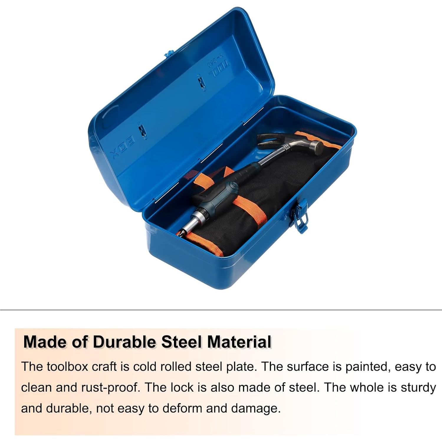 Caja de Herramientas HARFINGTON 29 cm Acero Negro con Cerradura