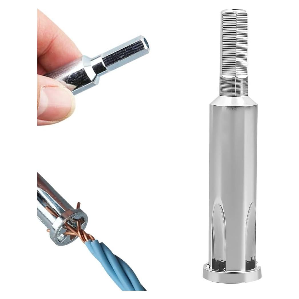 Wire Stripping And Twisting Tool, 2024 New Wire Twister Tool for Drill Automatic Wire Stripper Cable Wire Connector Tool, Hex Shank Cable Wire Twisting Tool for Electrical Power Drill (Upgraded 1Pcs)