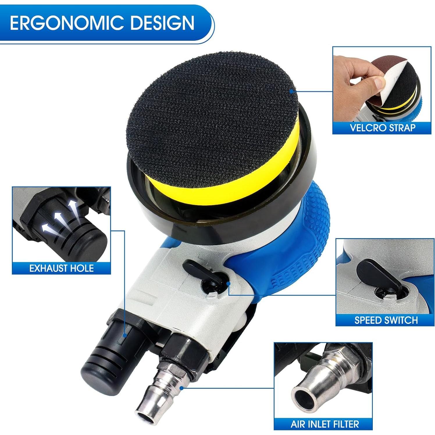 Lijadora de aire mini KUIMIT 3" neumática 11000 RPM