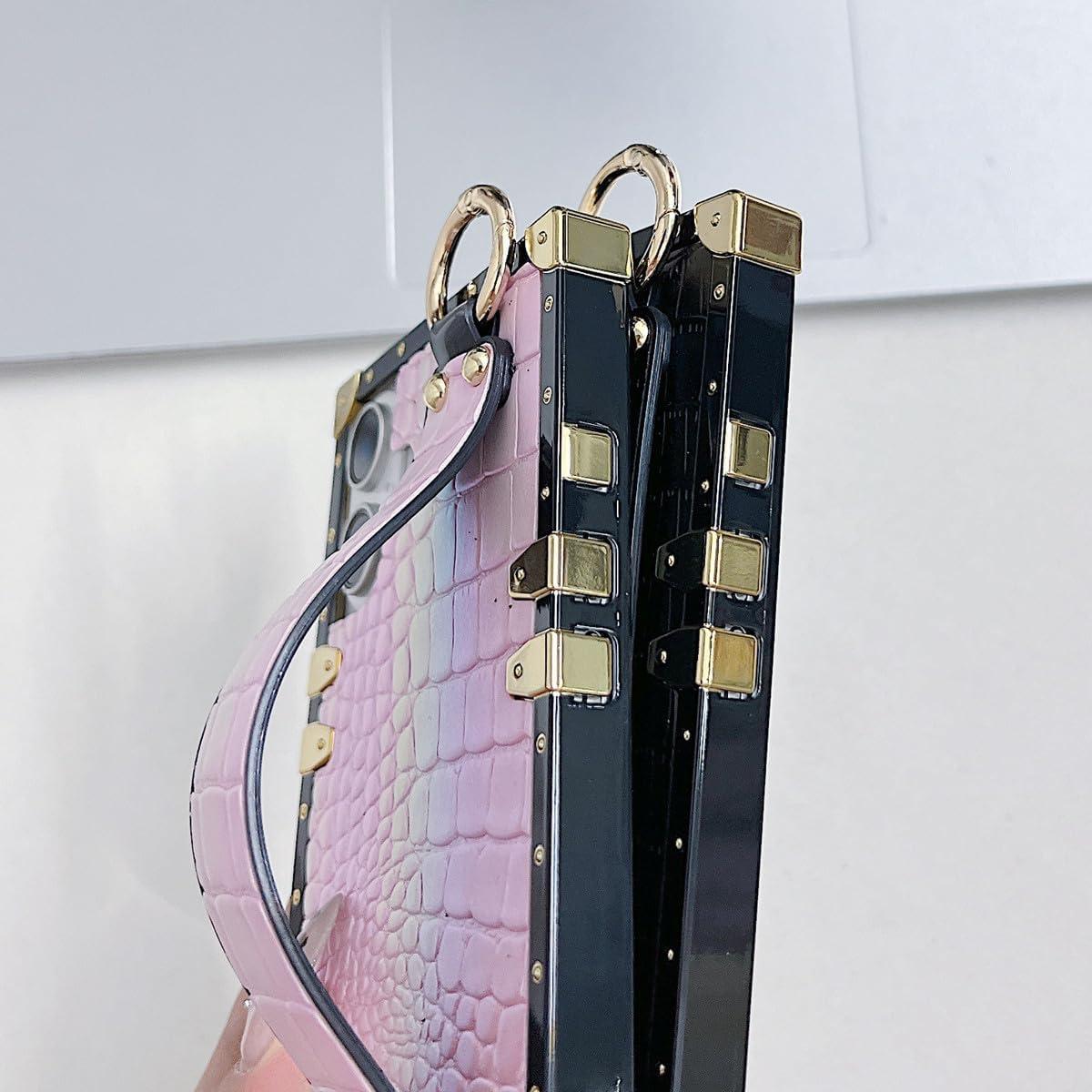 Funda de Lujo para iPhone 16 Plus - Cuero Cocodrilo Rosa