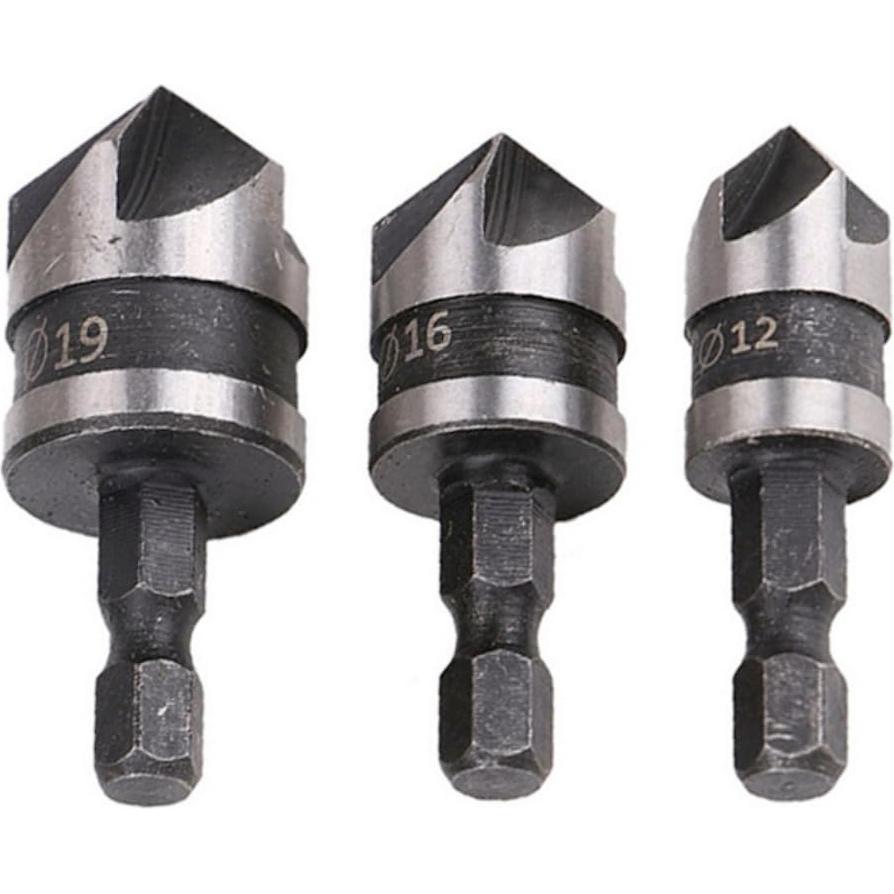 Juego de Brocas Avellanadas 3PCS Socoje 12mm 16mm 19mm