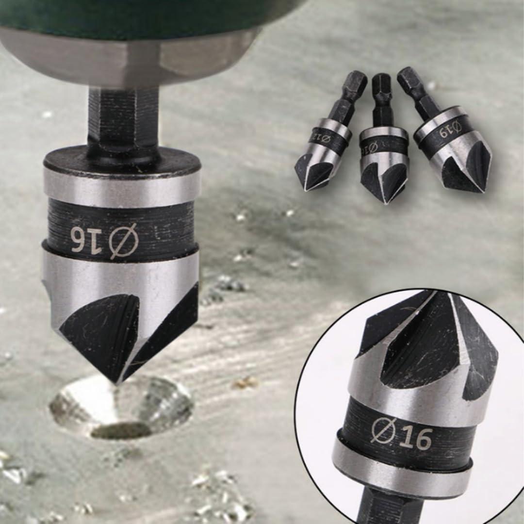 Juego de Brocas Avellanadas 3PCS Socoje 12mm 16mm 19mm