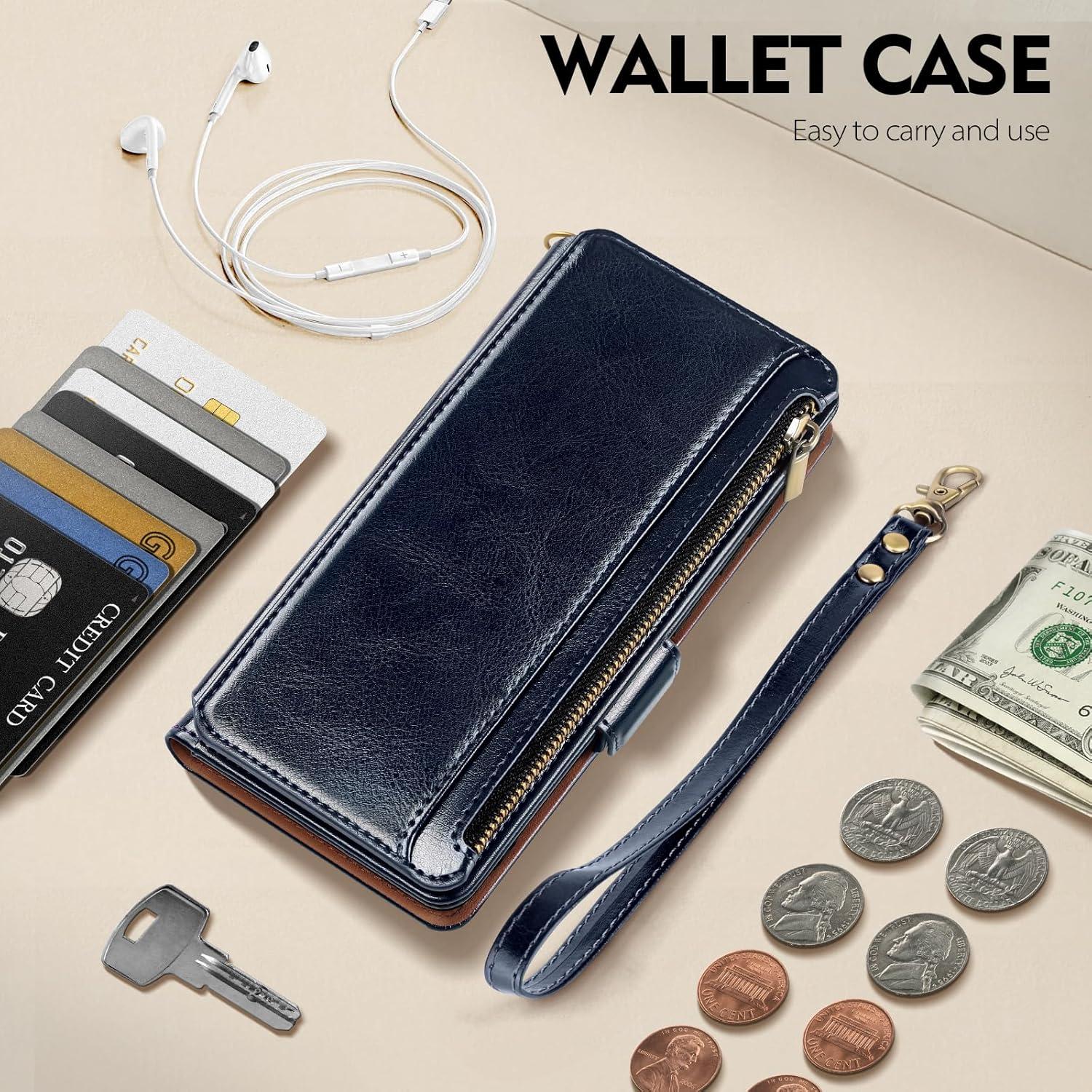 Funda de Cartera Antsturdy para iPhone 16 Pro Max Azul