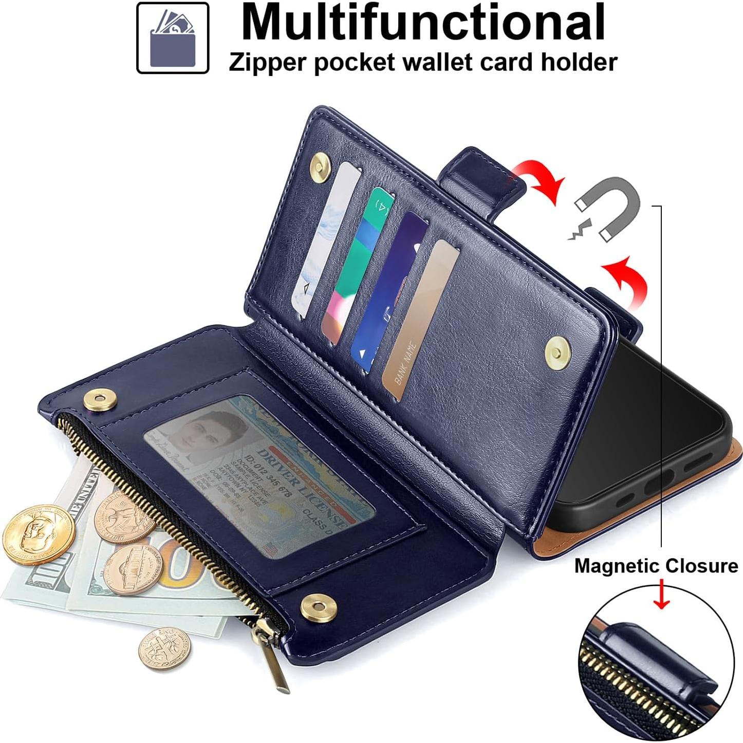 Funda de Cartera Antsturdy para iPhone 16 Pro Max Azul