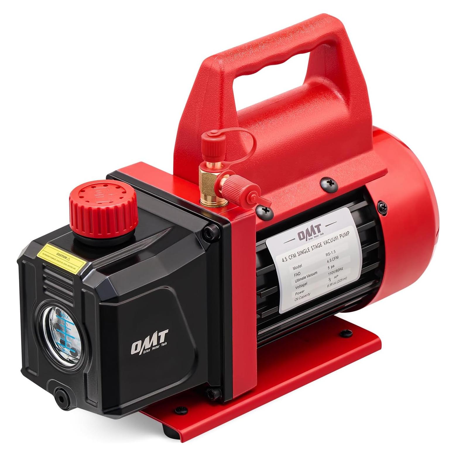 Bomba de Vacío Orion Motor Tech 4.5 CFM 1/3 HP AC