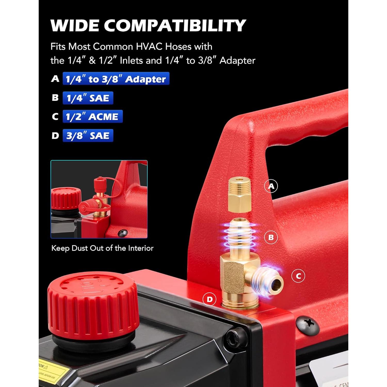 Bomba de Vacío Orion Motor Tech 4.5 CFM 1/3 HP AC