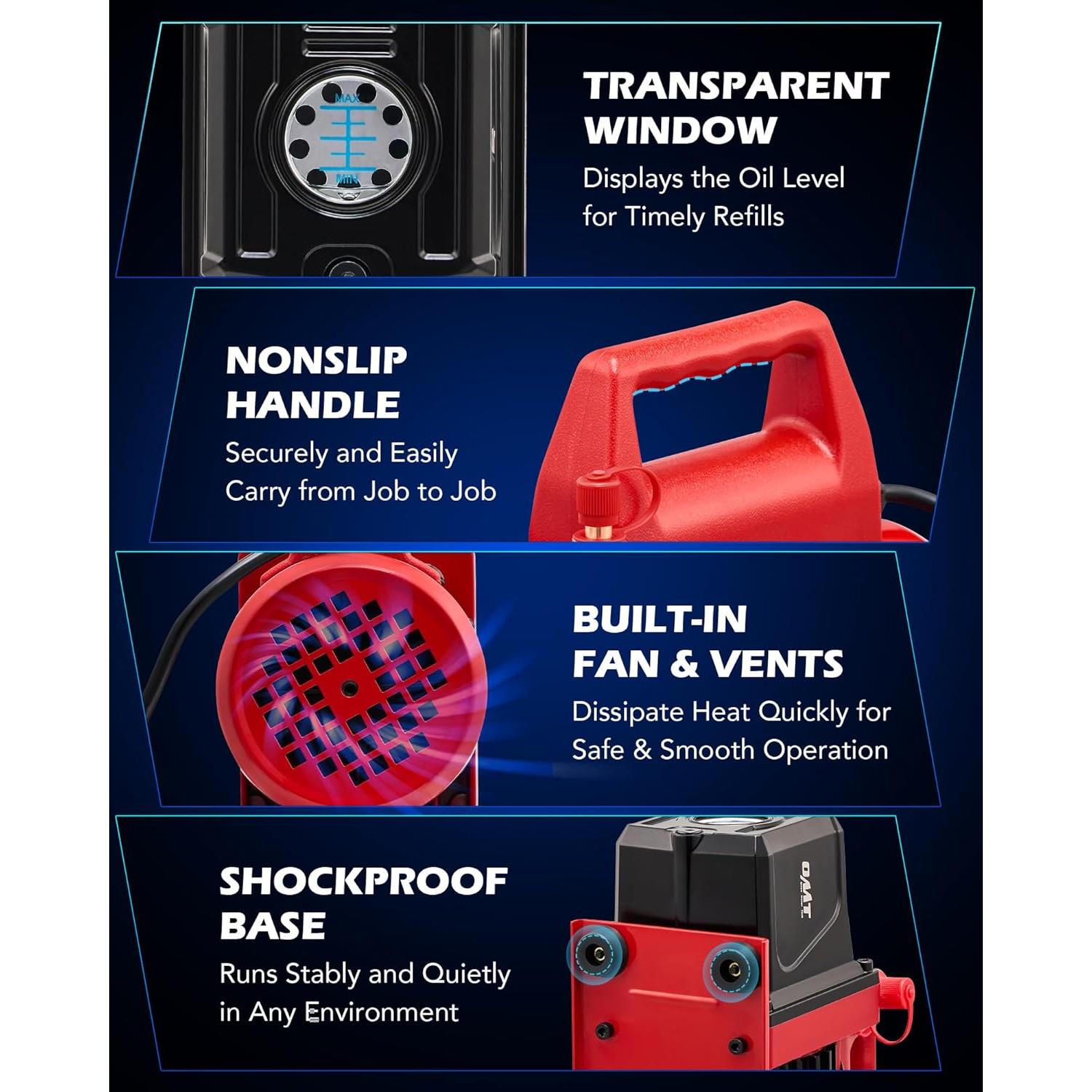 Bomba de Vacío Orion Motor Tech 4.5 CFM 1/3 HP AC