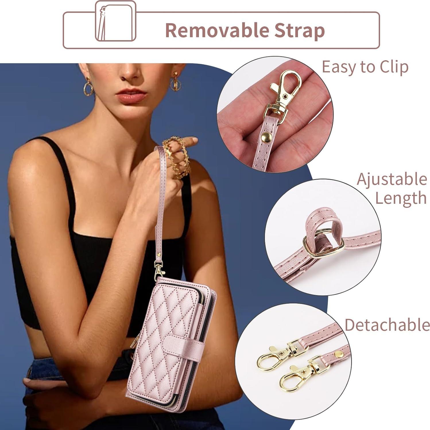 Funda Furiet para Samsung Galaxy A73 5G Rosa Oro con Correa