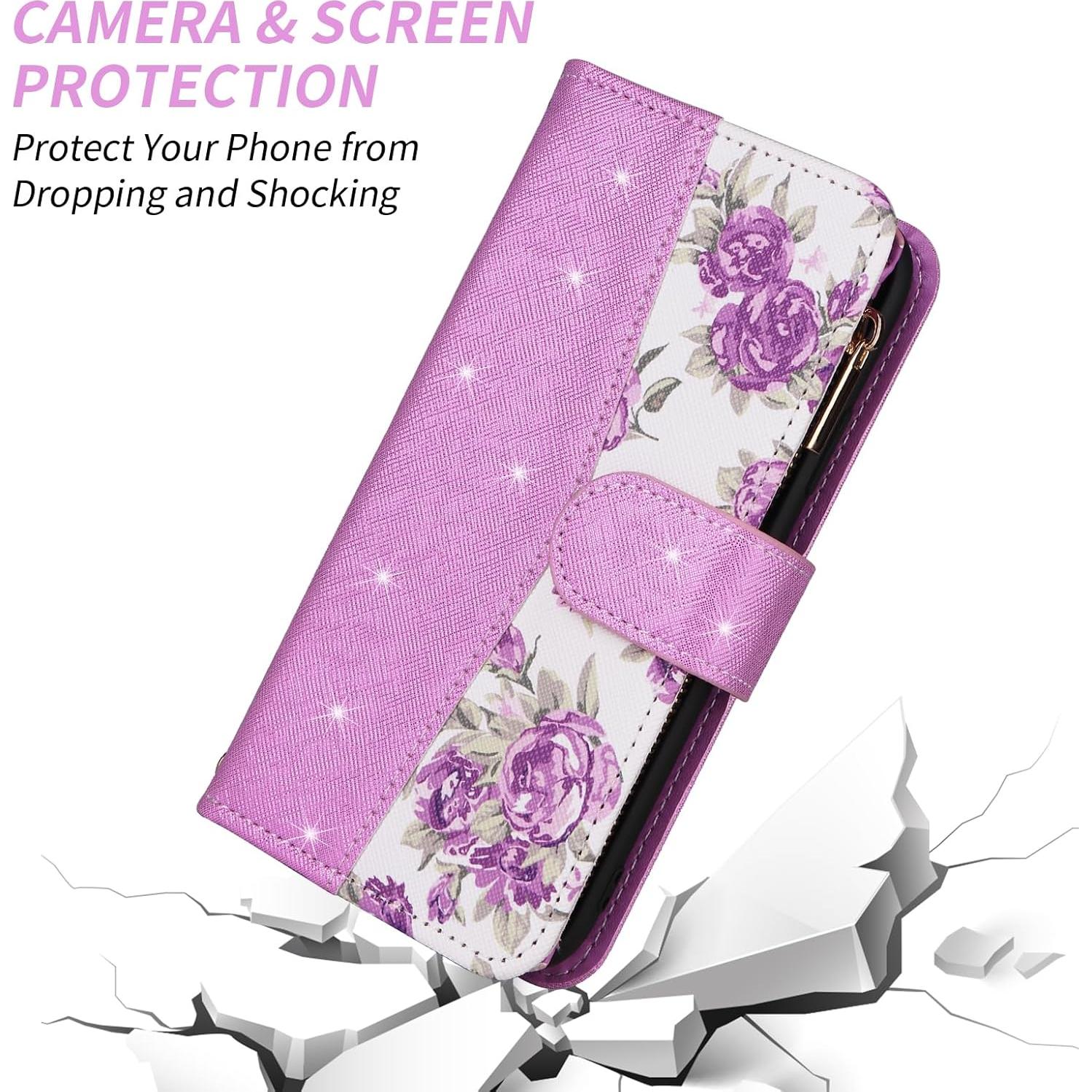 Funda Floral para Samsung Galaxy A10e con Monedero Púrpura