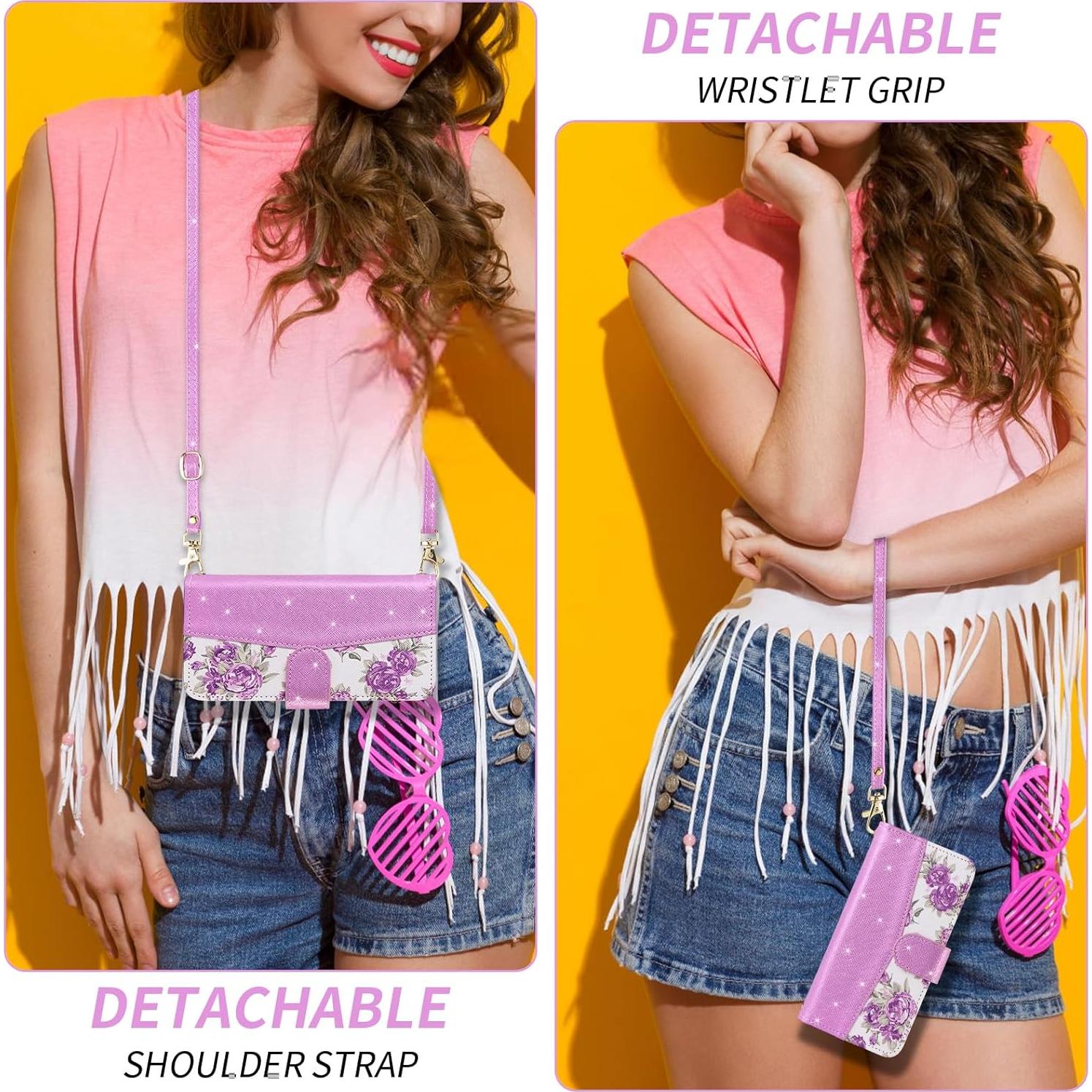 Funda Floral para Samsung Galaxy A10e con Monedero Púrpura