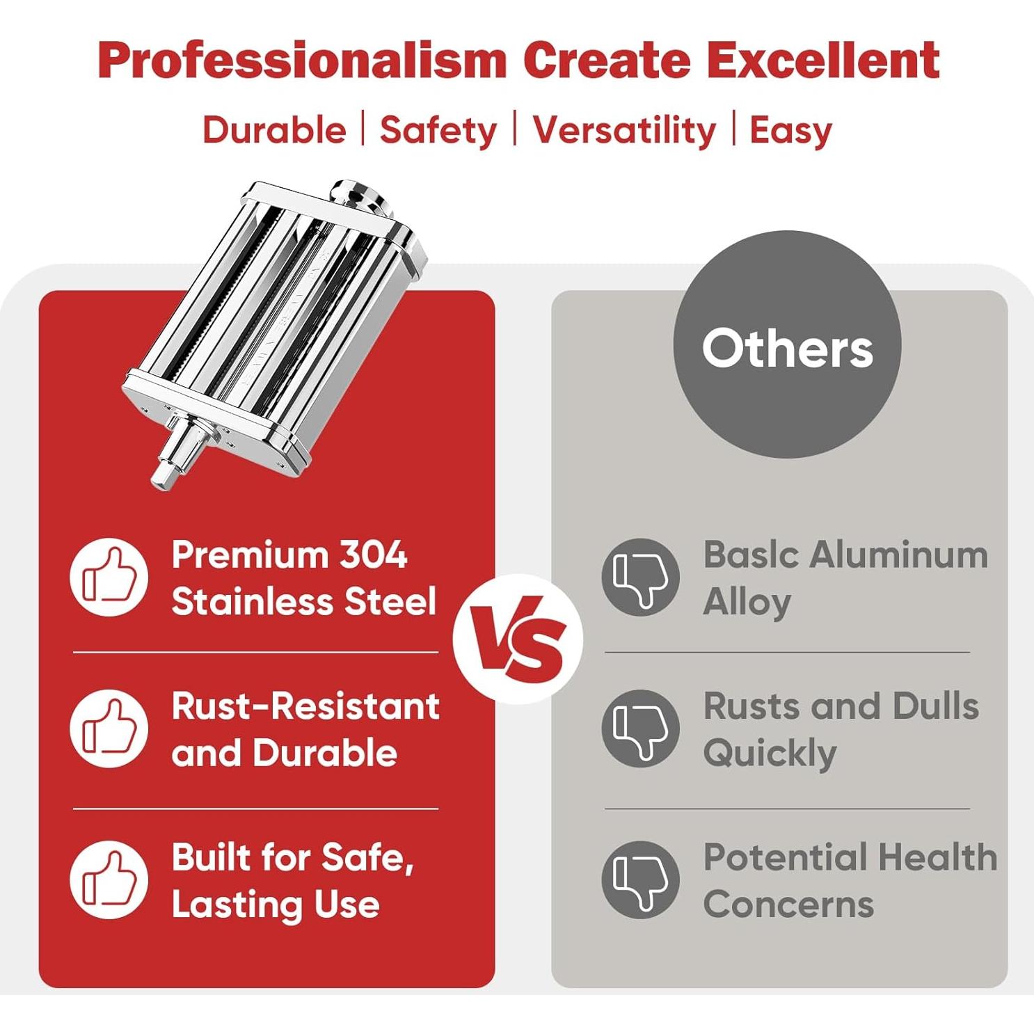 Accesorio de Pasta 3 en 1 Gvode para Batidora Kitchenaid