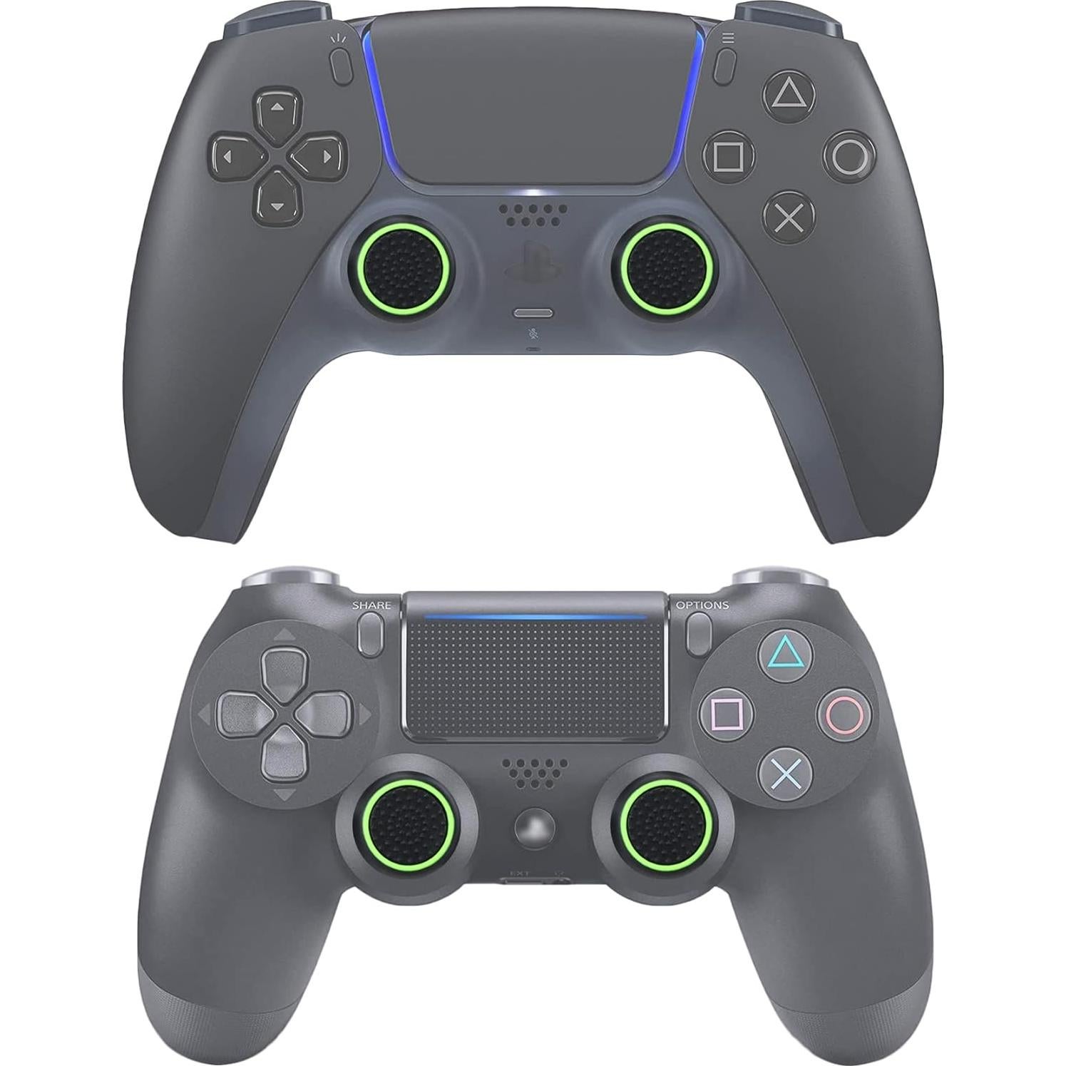 Performance Joystick Analog Stick Thumb Grips Set of 6 Compatible with PS5, PS4, Xbox Series X/S Xbox One, Switch Pro Controller Black & Green