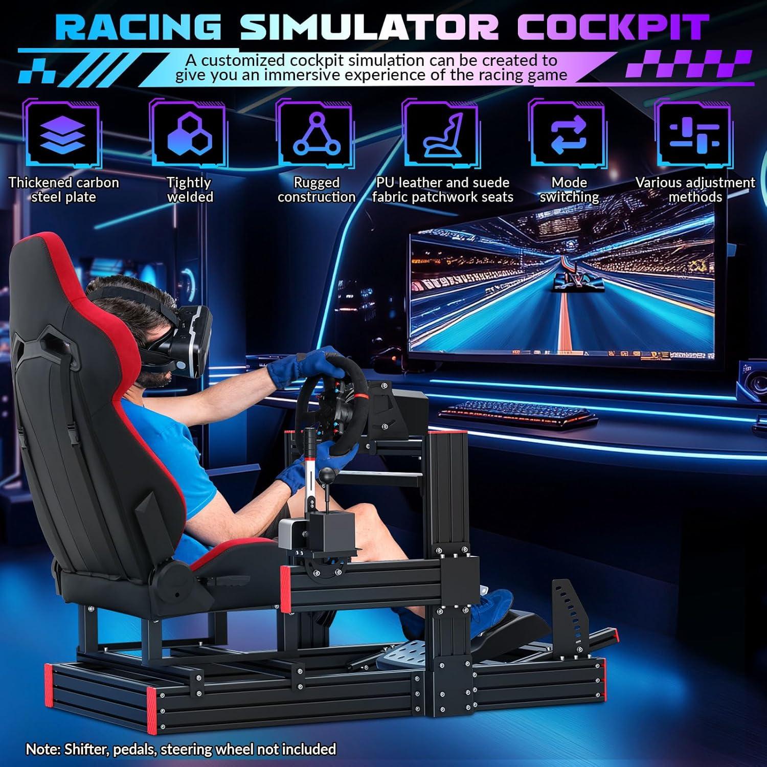 Soporte Simulador de Carreras Likeem Elite Ajustable Rojo