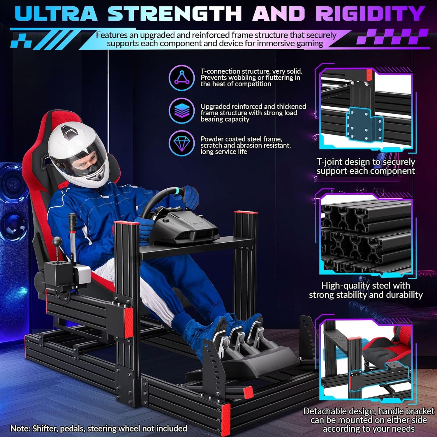 Soporte Simulador de Carreras Likeem Elite Ajustable Rojo