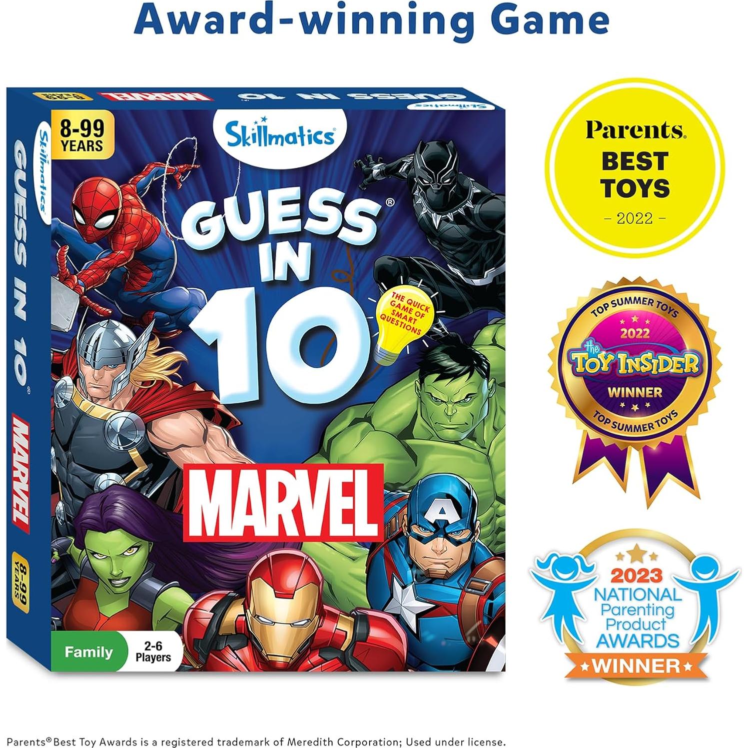 Skillmatics Adivina en 10 Marvel Juego de Cartas 2-6 Jugadores