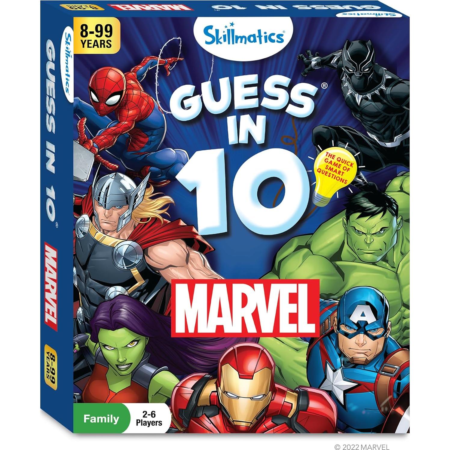 Skillmatics Adivina en 10 Marvel Juego de Cartas 2-6 Jugadores
