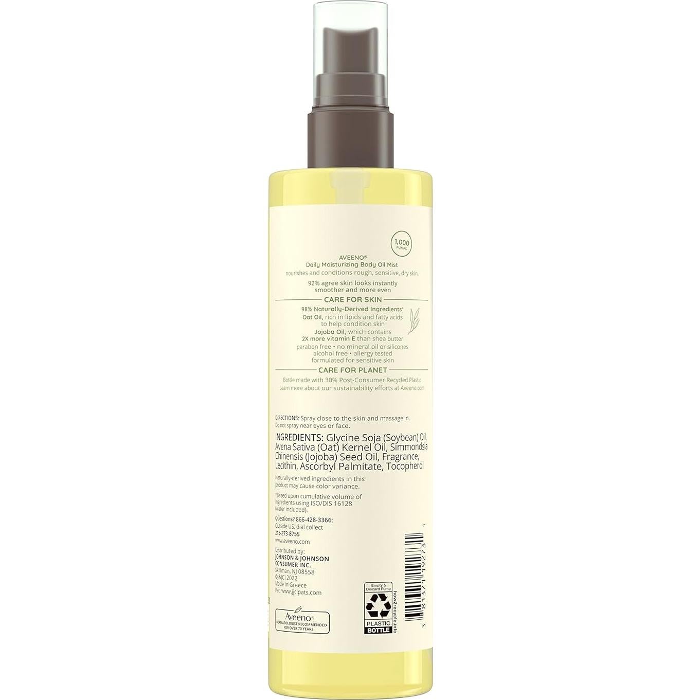 Acondicionador Hidratante Diario Spray Aveeno 198.5 ml Piel Seca