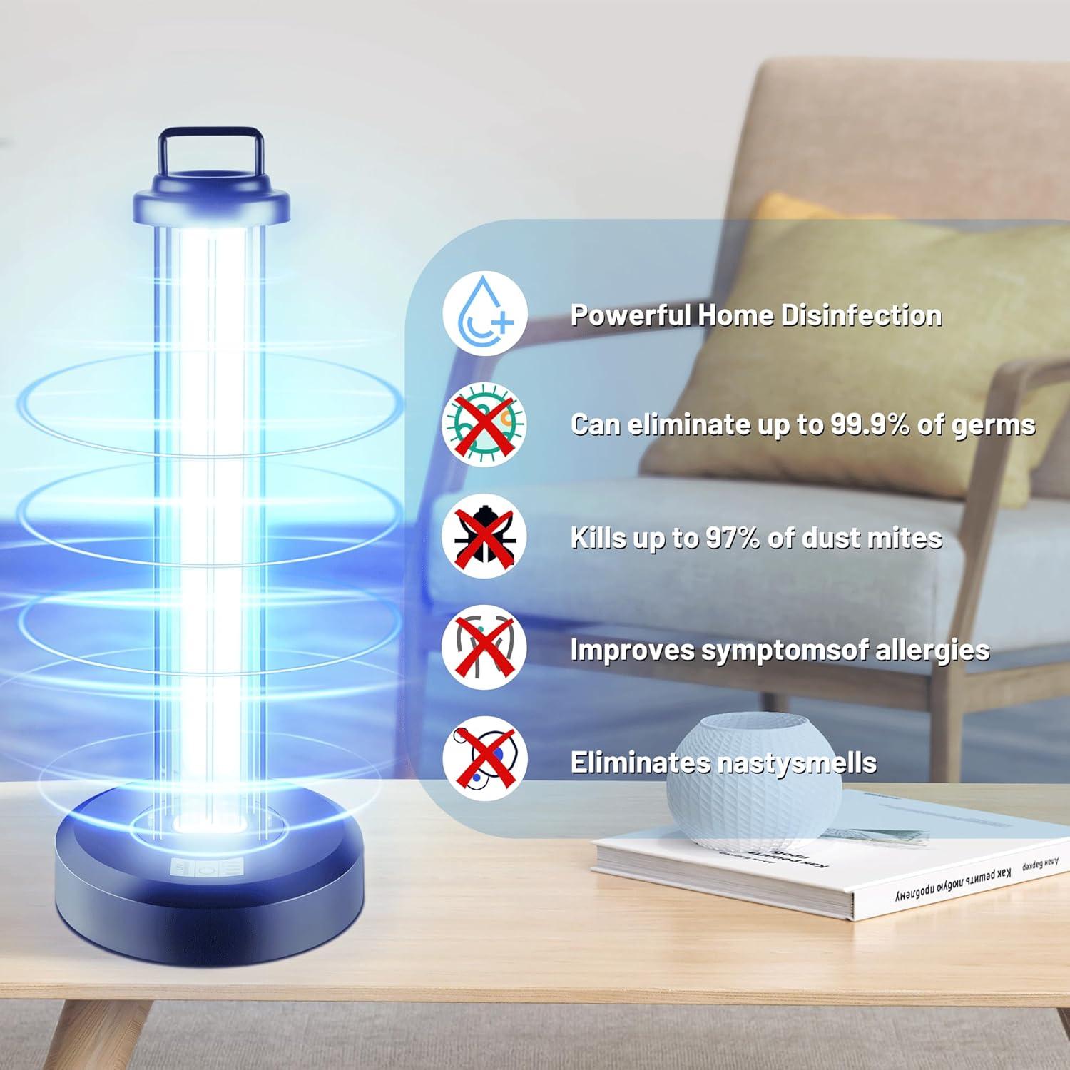 Luz Desinfectante UV-C Coospider 38W con Control Remoto