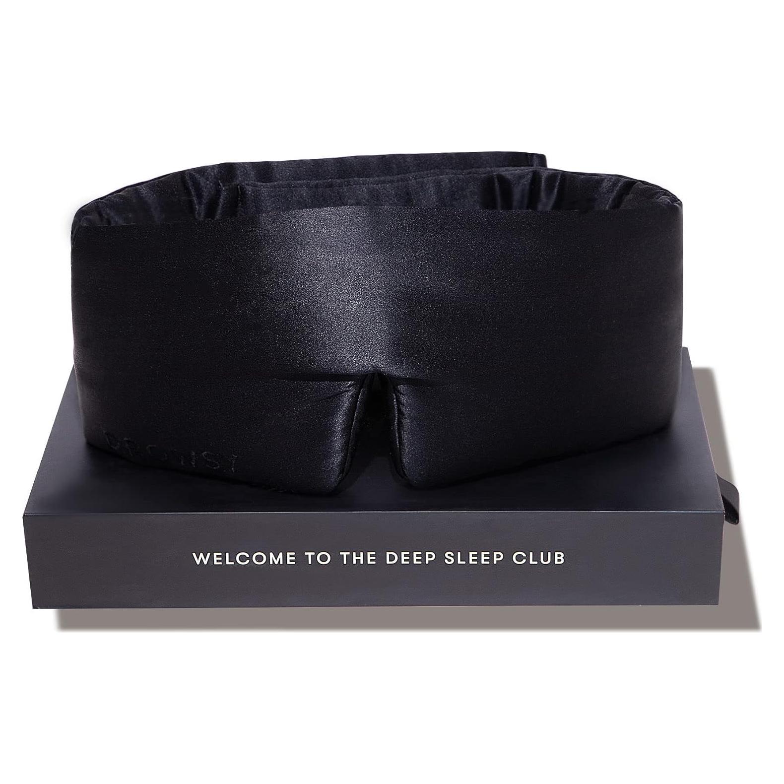 DROWSY Silk Sleep Mask. Face-Hugging, Padded Silk Cocoon for Luxury Sleep in Total Darkness. (Black Jade)