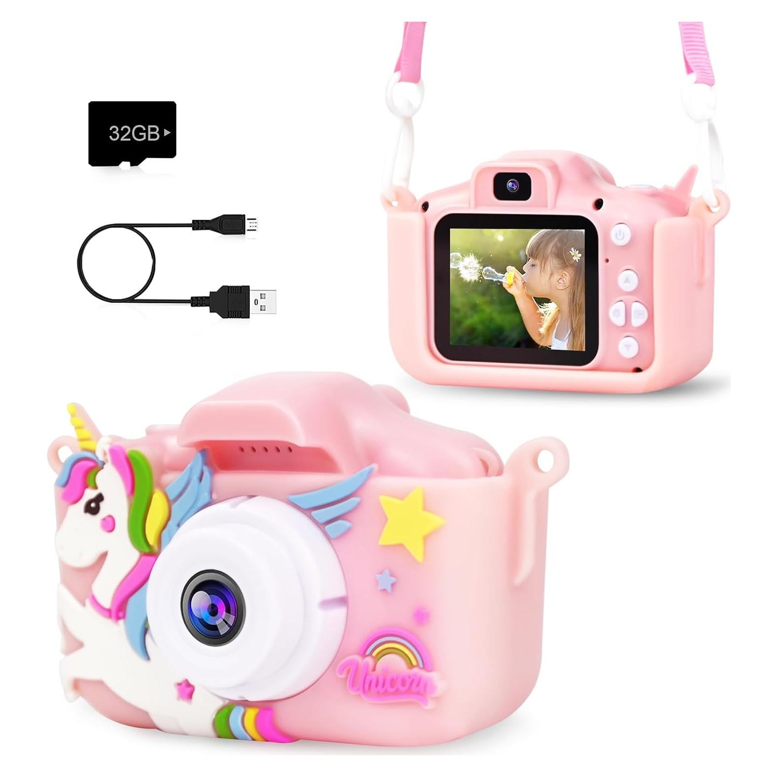 Cámara PROGRACE K1 para Niños - Rosa Unicornio, 12 MP