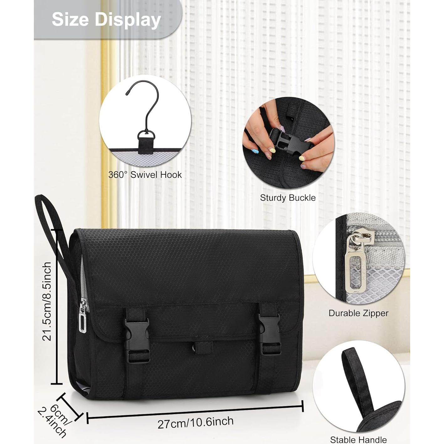 Bolsa de Aseo Colgante Relavel Grande Impermeable Negro