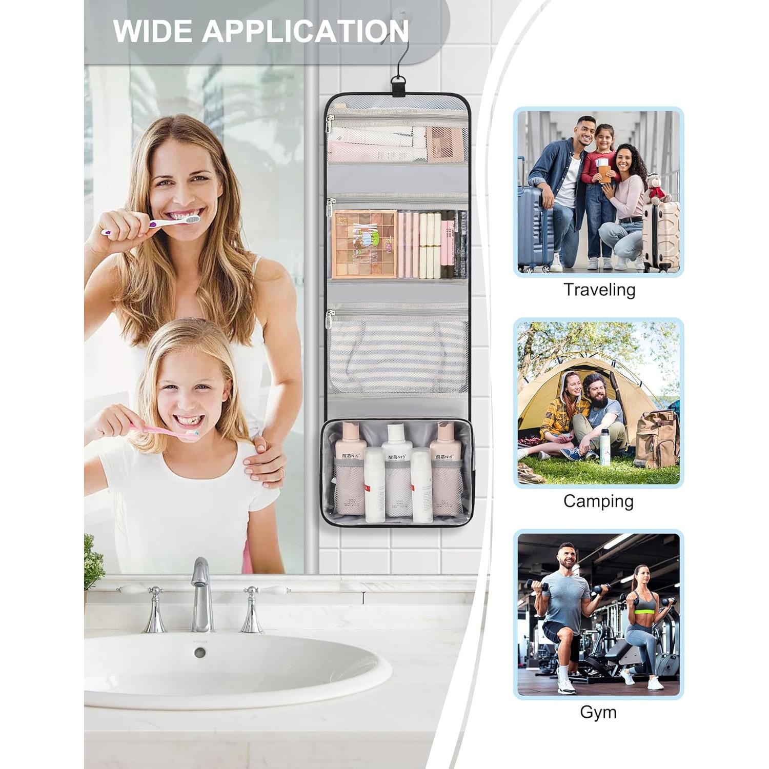 Bolsa de Aseo Colgante Relavel Grande Impermeable Negro