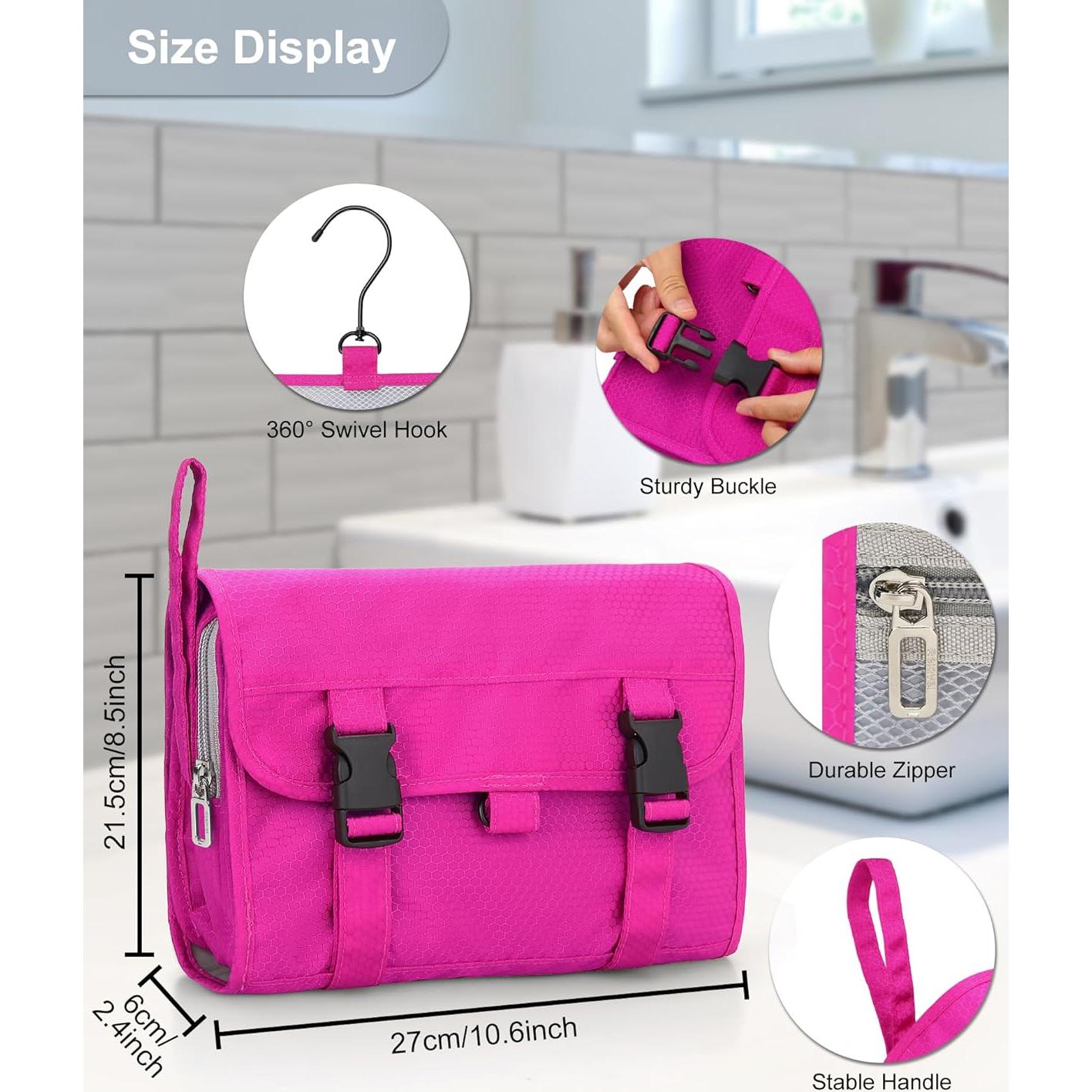 Bolsa de Aseo Colgante Relavel Rosa Intenso Gran Capacidad