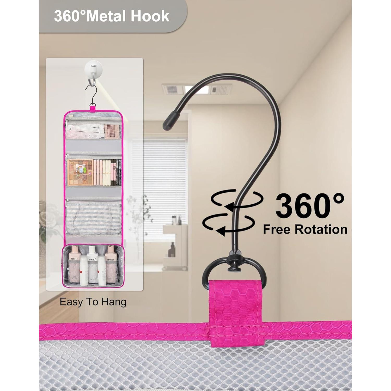 Bolsa de Aseo Colgante Relavel Rosa Intenso Gran Capacidad