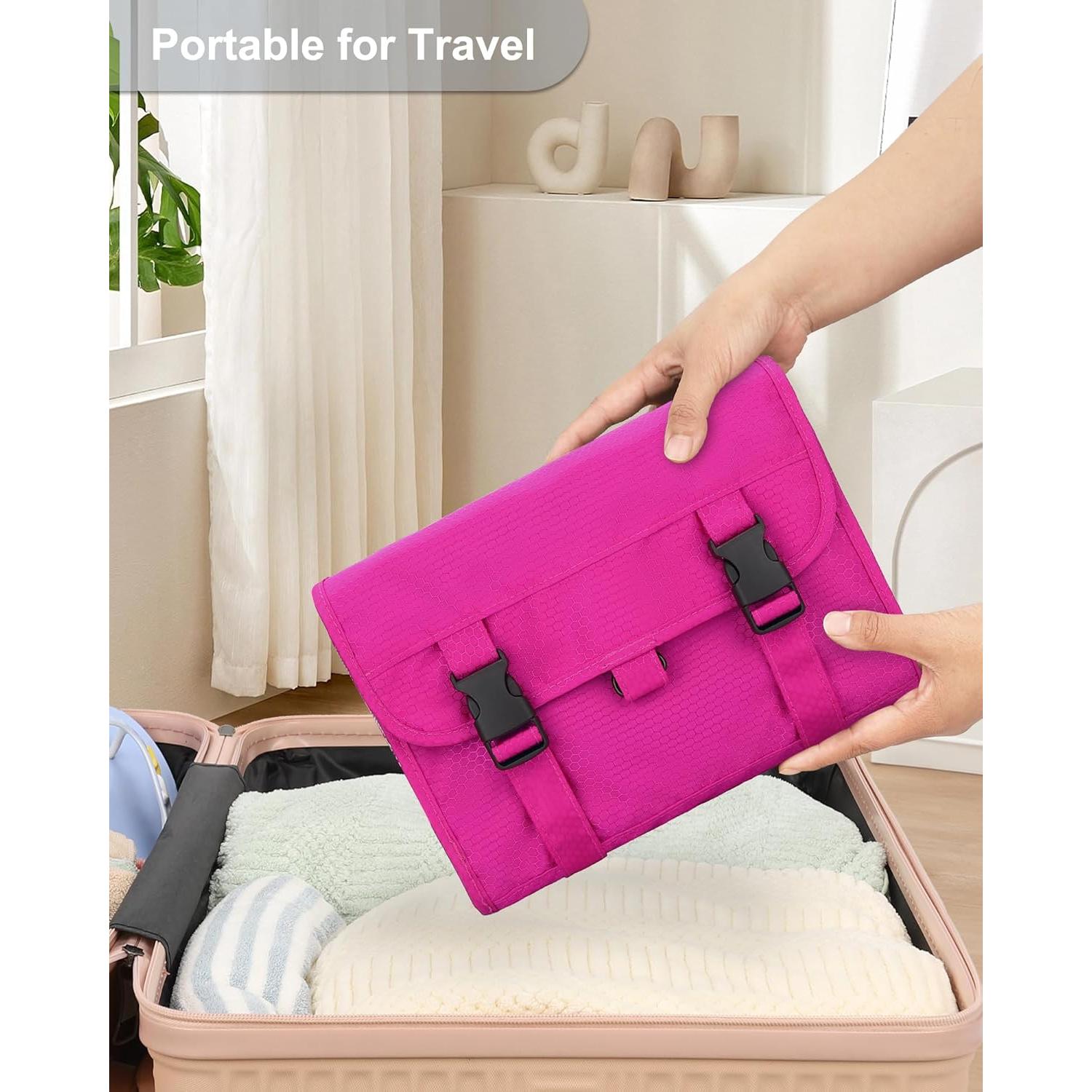 Bolsa de Aseo Colgante Relavel Rosa Intenso Gran Capacidad