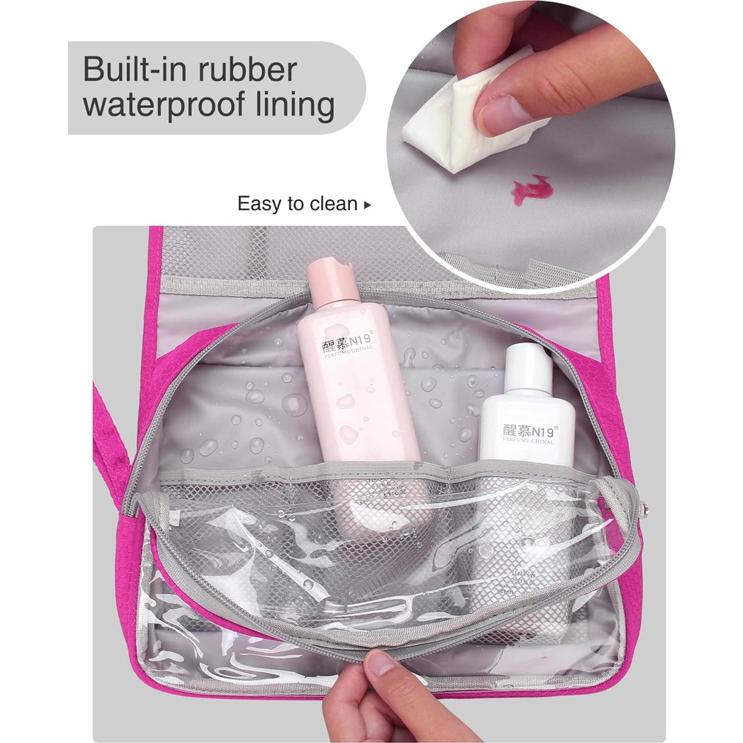 Bolsa de Aseo Colgante Relavel Rosa Intenso Gran Capacidad