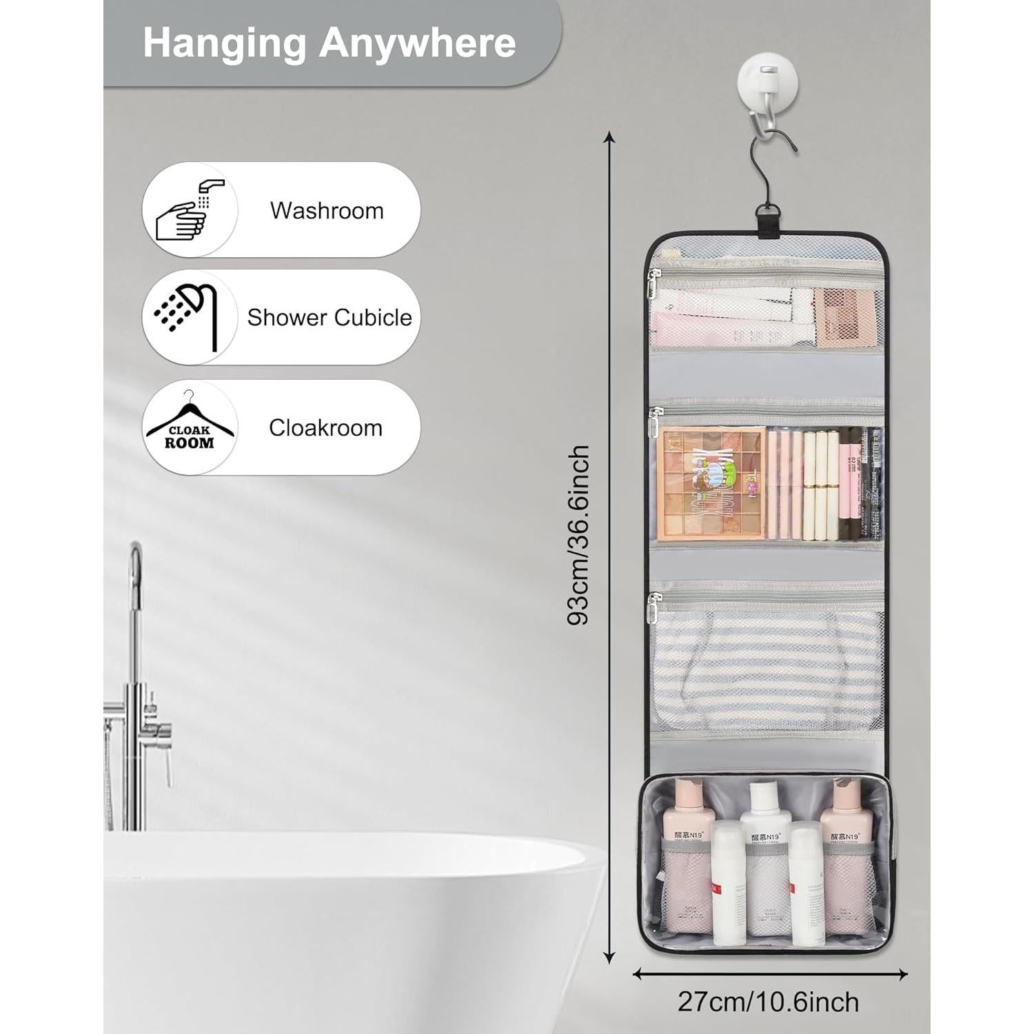 Bolsa de Aseo Colgante Relavel Grande Impermeable Negro