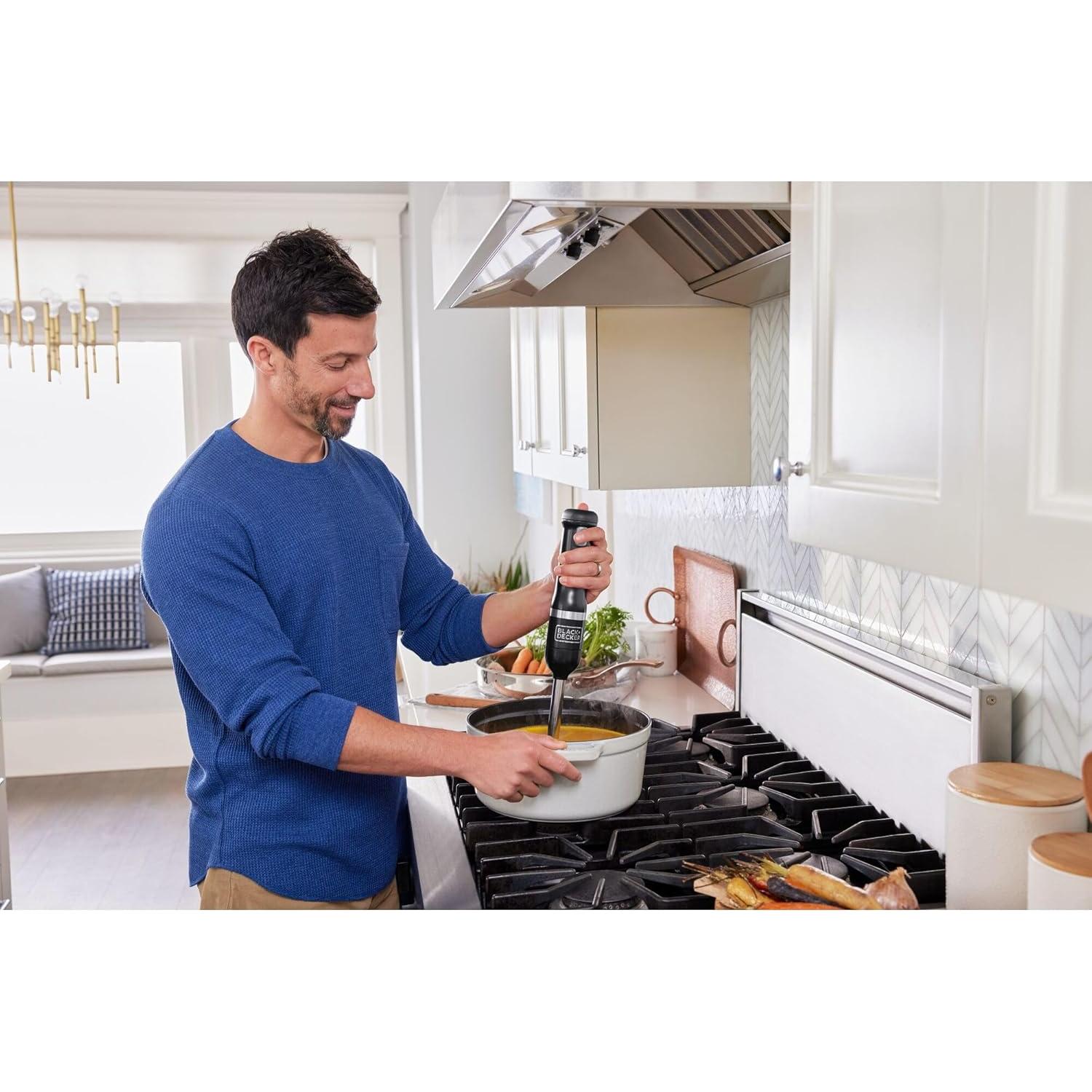 Batidora de Mano Inalámbrica BLACK+DECKER 6 en 1, Negro