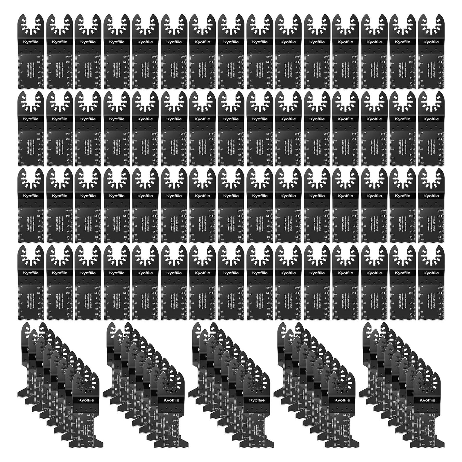 Kit de 100 Cuchillas Oscilantes Kyoffiie para Madera y Plástico