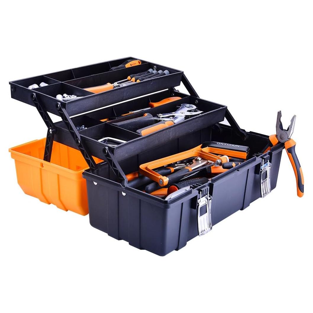 Caja de Almacenamiento Plástica 3 Capas Ganchun 43.18x17.78x17.78 cm