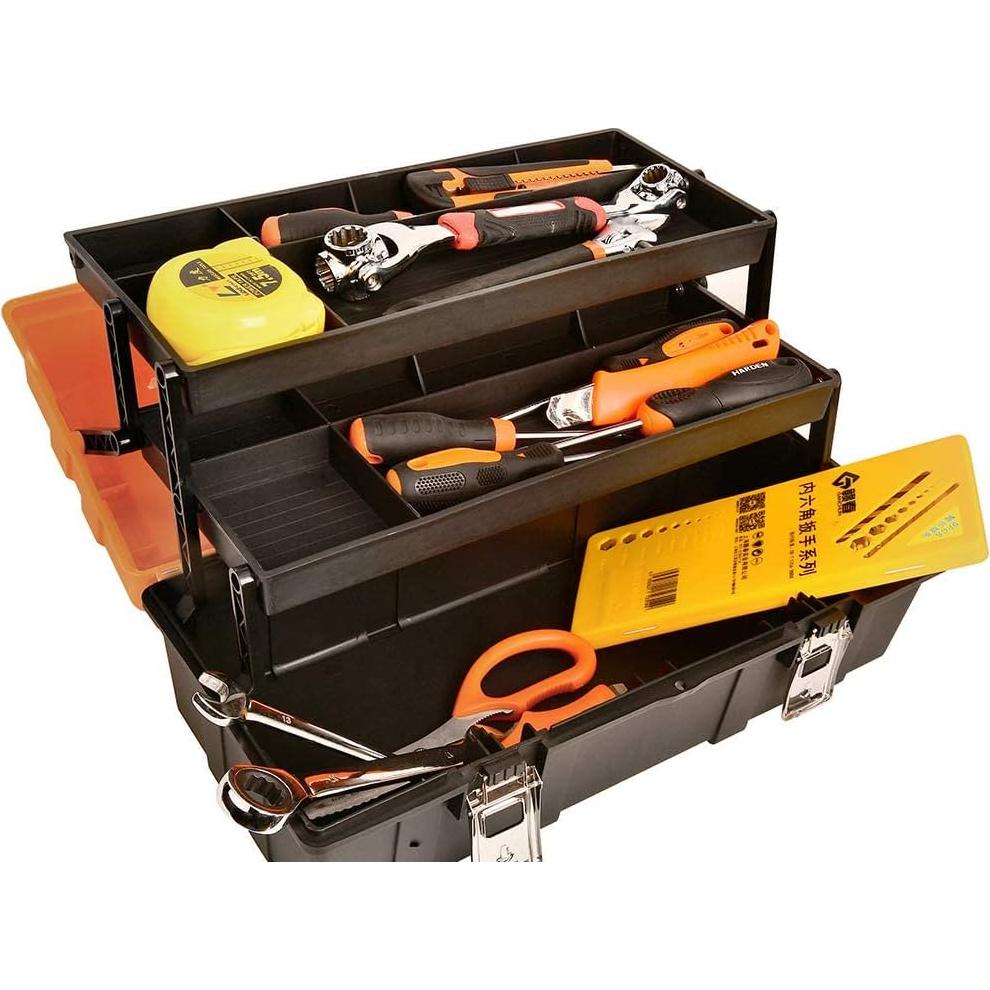 Caja de Almacenamiento Plástica 3 Capas Ganchun 43.18x17.78x17.78 cm