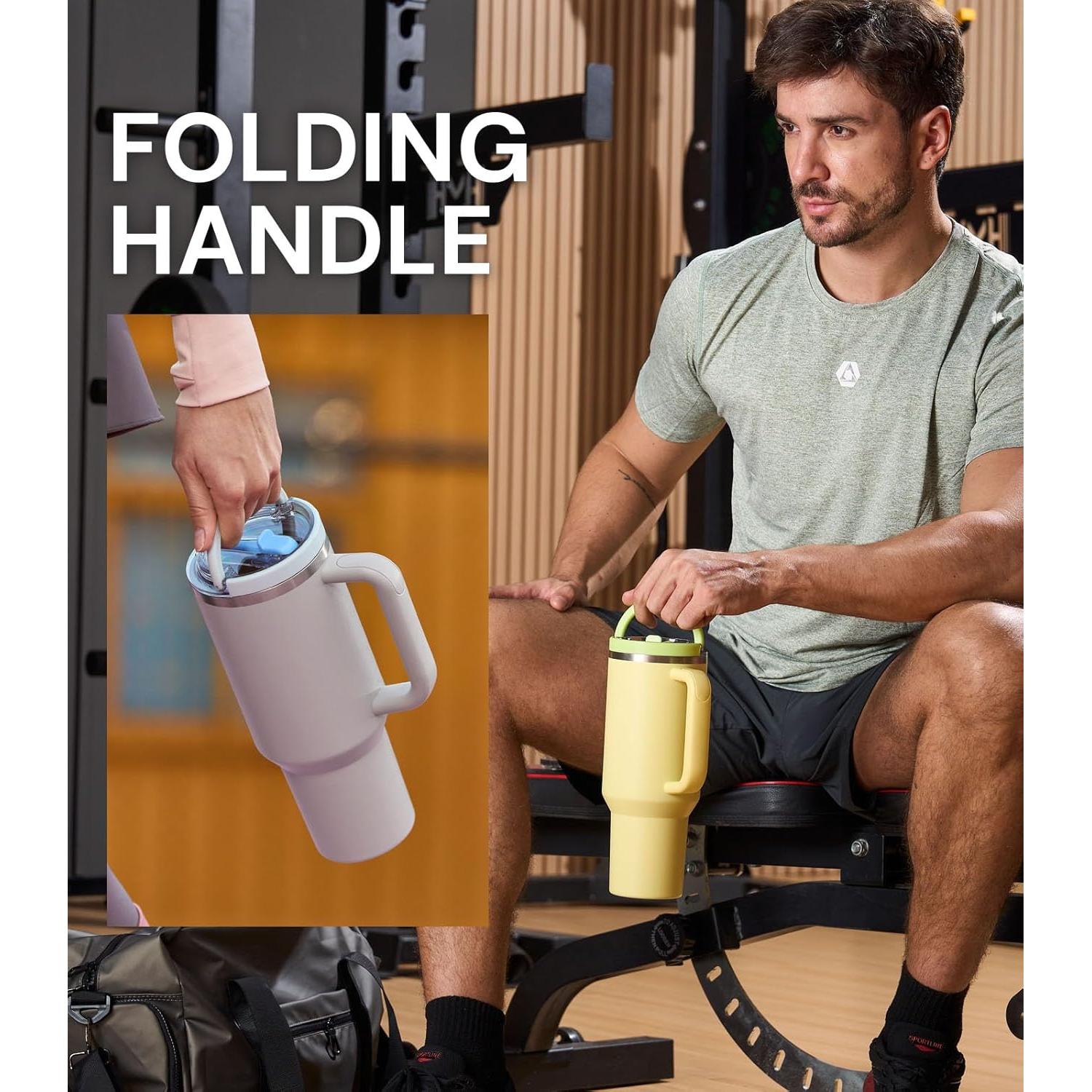 Paquete de 2 Tapas Flip a Prueba de Fugas Lanyioud 40 oz