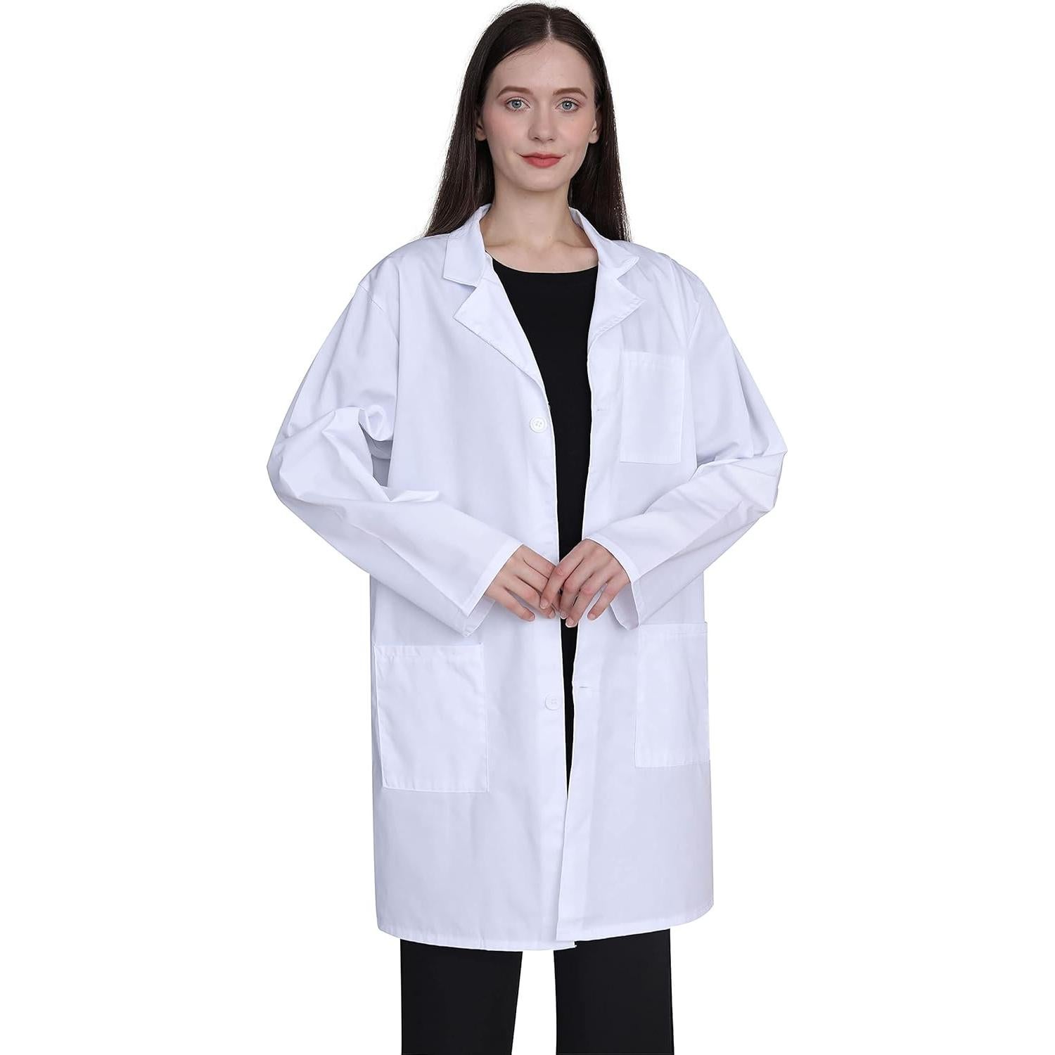 Bata de laboratorio GOQUCHEP para mujer XL blanca