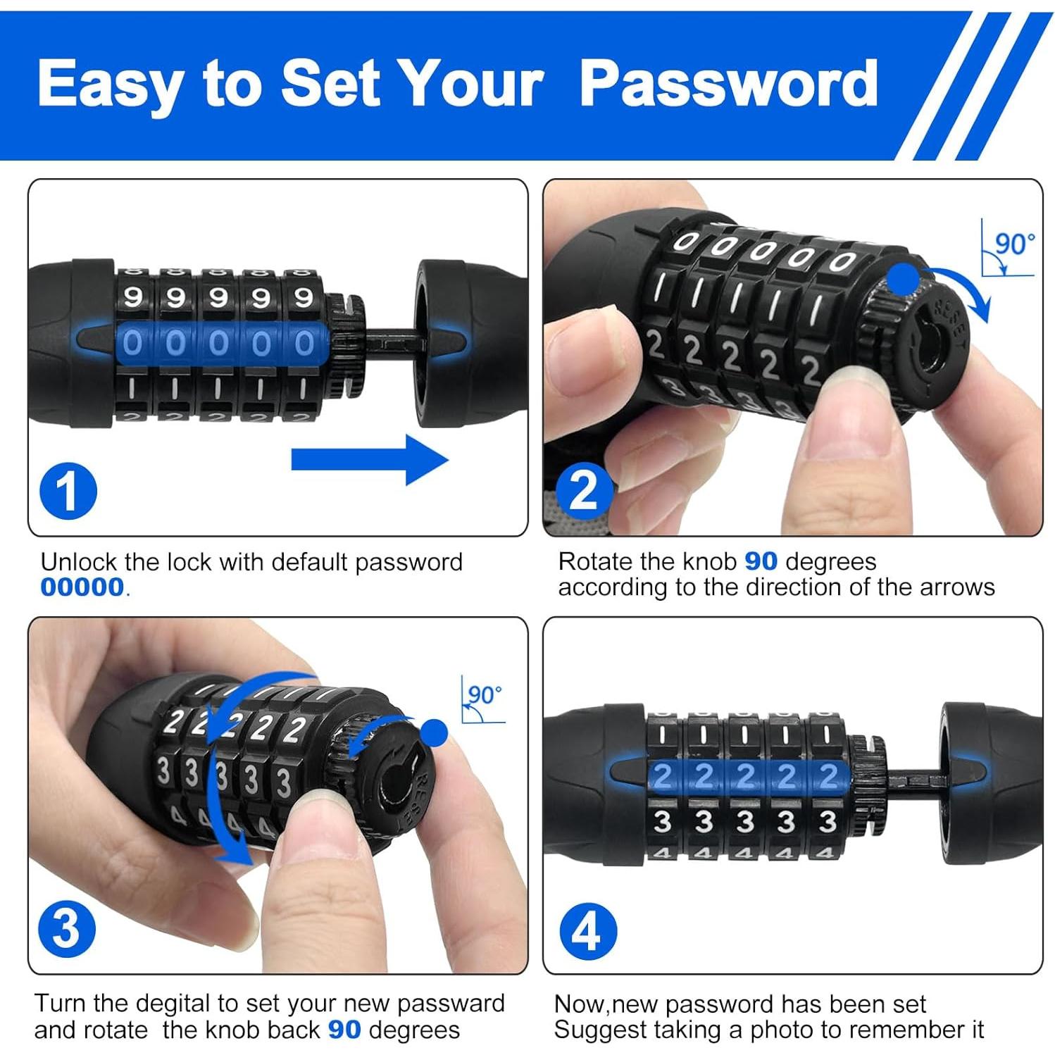 Candado de Cadena NDakter 2.62m Antirrobo Reajustable