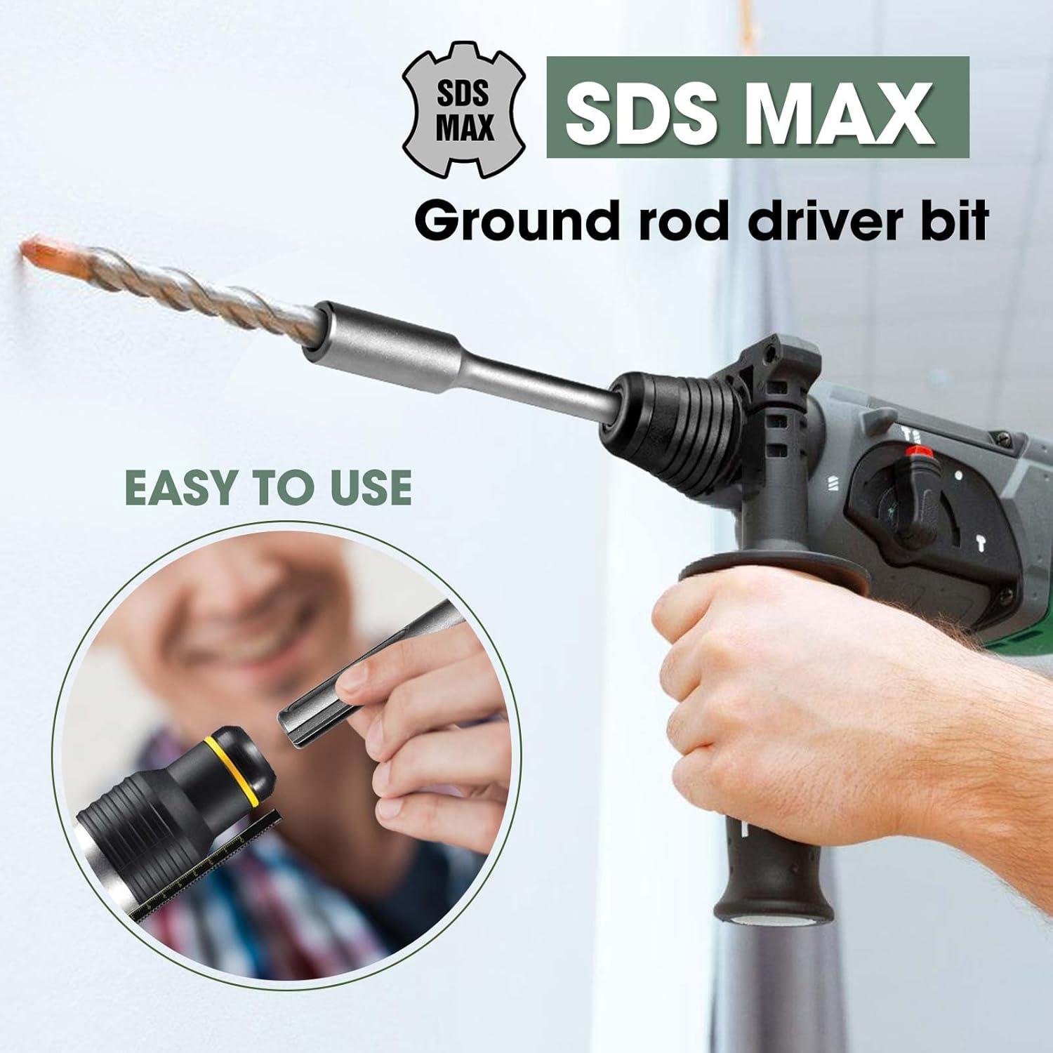 Conductor de Varilla de Tierra SDS-Max Mdkave 25.4 cm Duradero