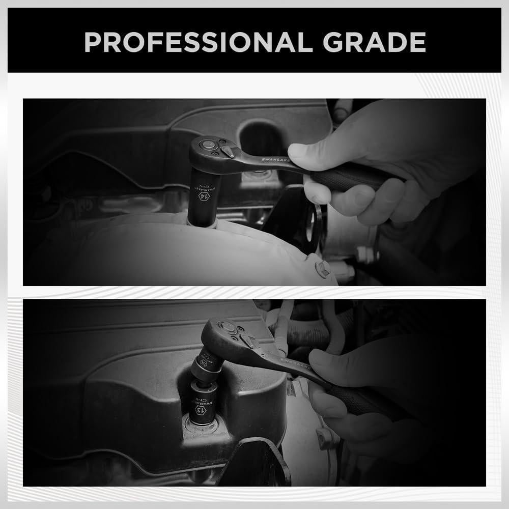 Conjunto de Enchufes de Impacto 1/4" SWANLAKE 56 Piezas SAE y Métrico