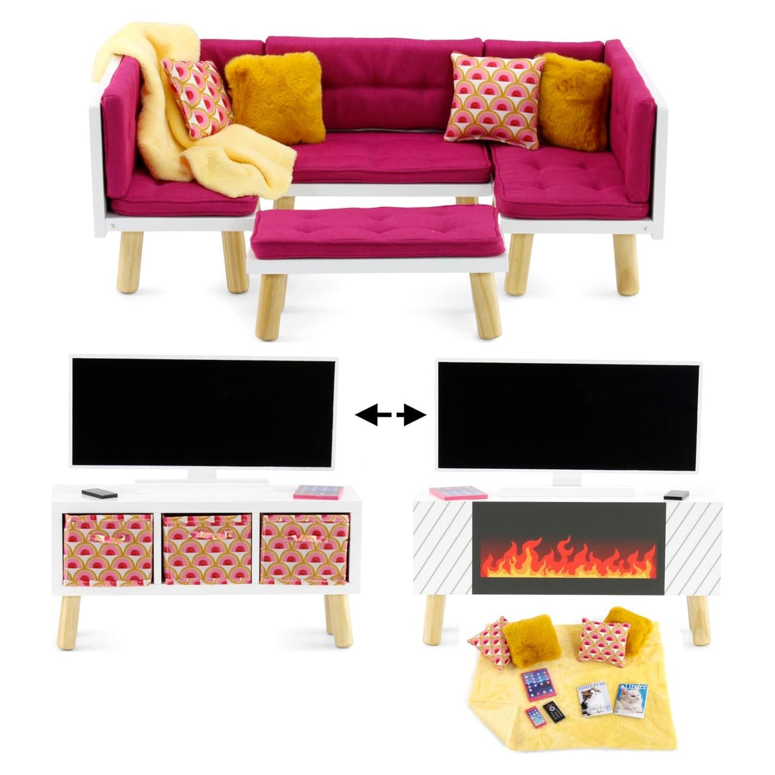 Conjunto de Muebles de Sala para Muñecas Emily Rose 18"