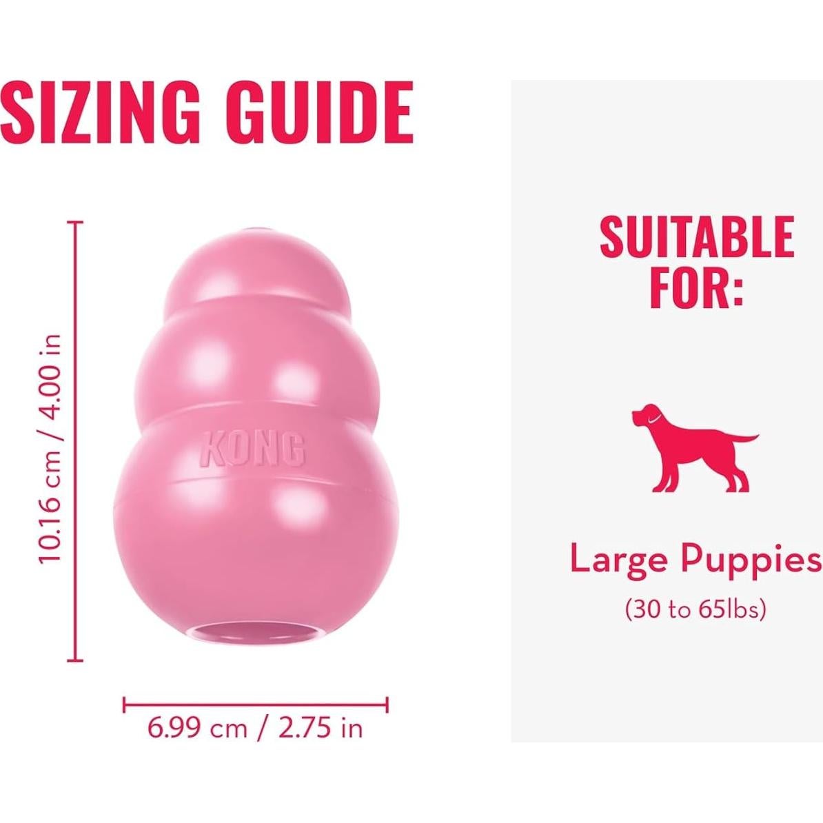 KONG Cachorro Juguete de Goma Natural Grande Rosa 26.5cm