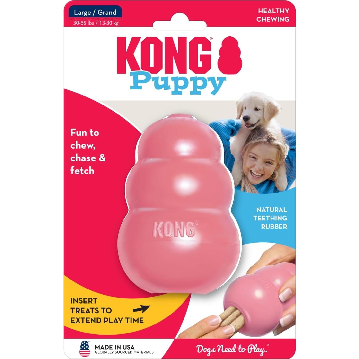 KONG Cachorro Juguete de Goma Natural Grande Rosa 26.5cm