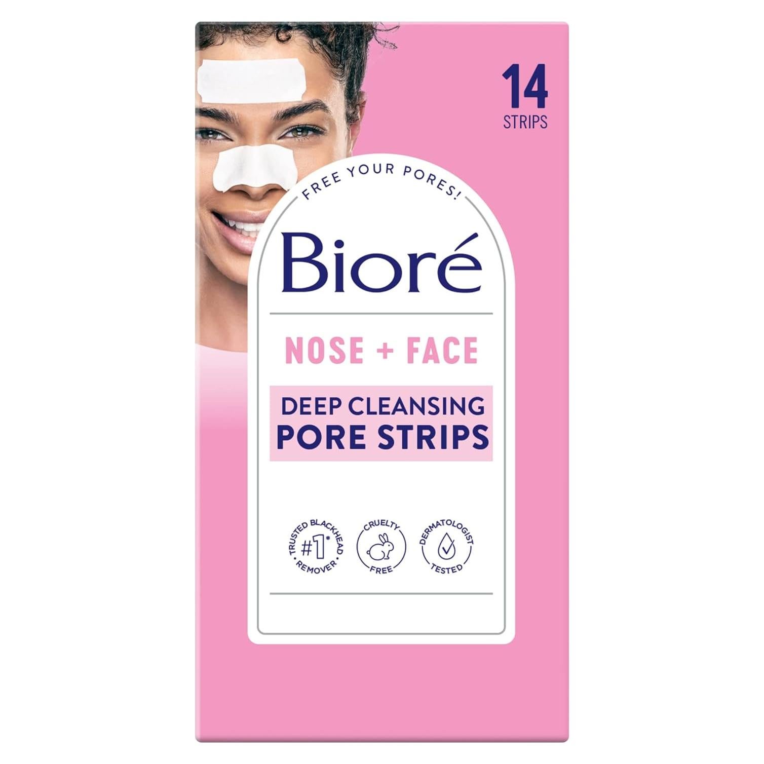 Bioré Tiras Removedoras de Puntos Negros para Nariz y Cara - 14 Unidades