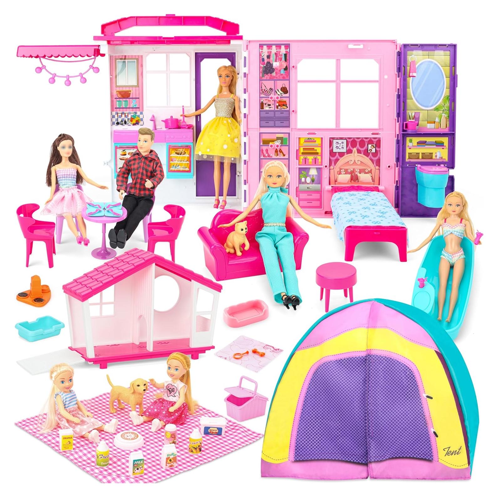 Casa de Muñecas Plegable Style Shine con 60+ Accesorios