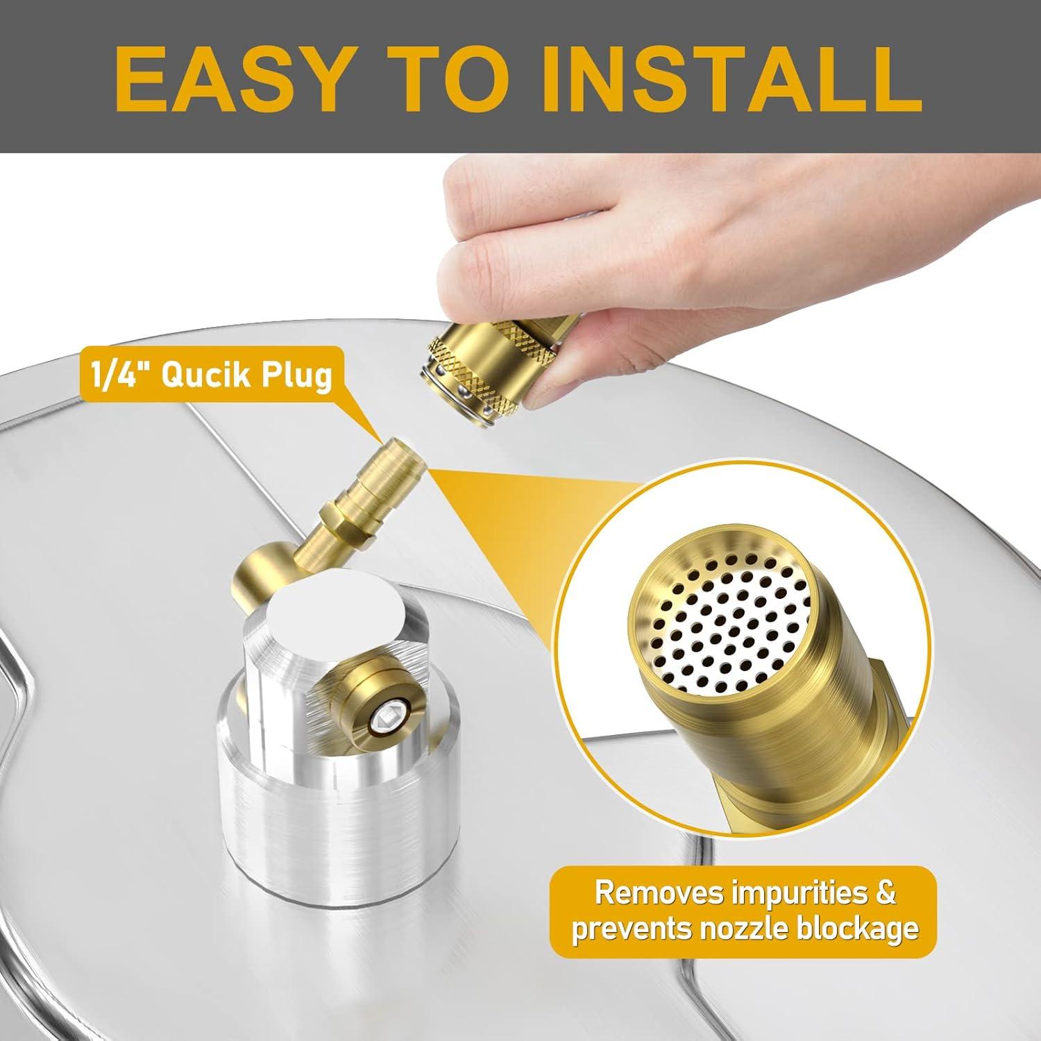 EVEAGE 16.5'' Pressure Washer Surface Cleaner, Power Washer Surface Cleaner with 2 Extension Wand, Stainless Steel Housing Power Washer Accessories with 2 Replacement Nozzles, 4000 PSI,EP001