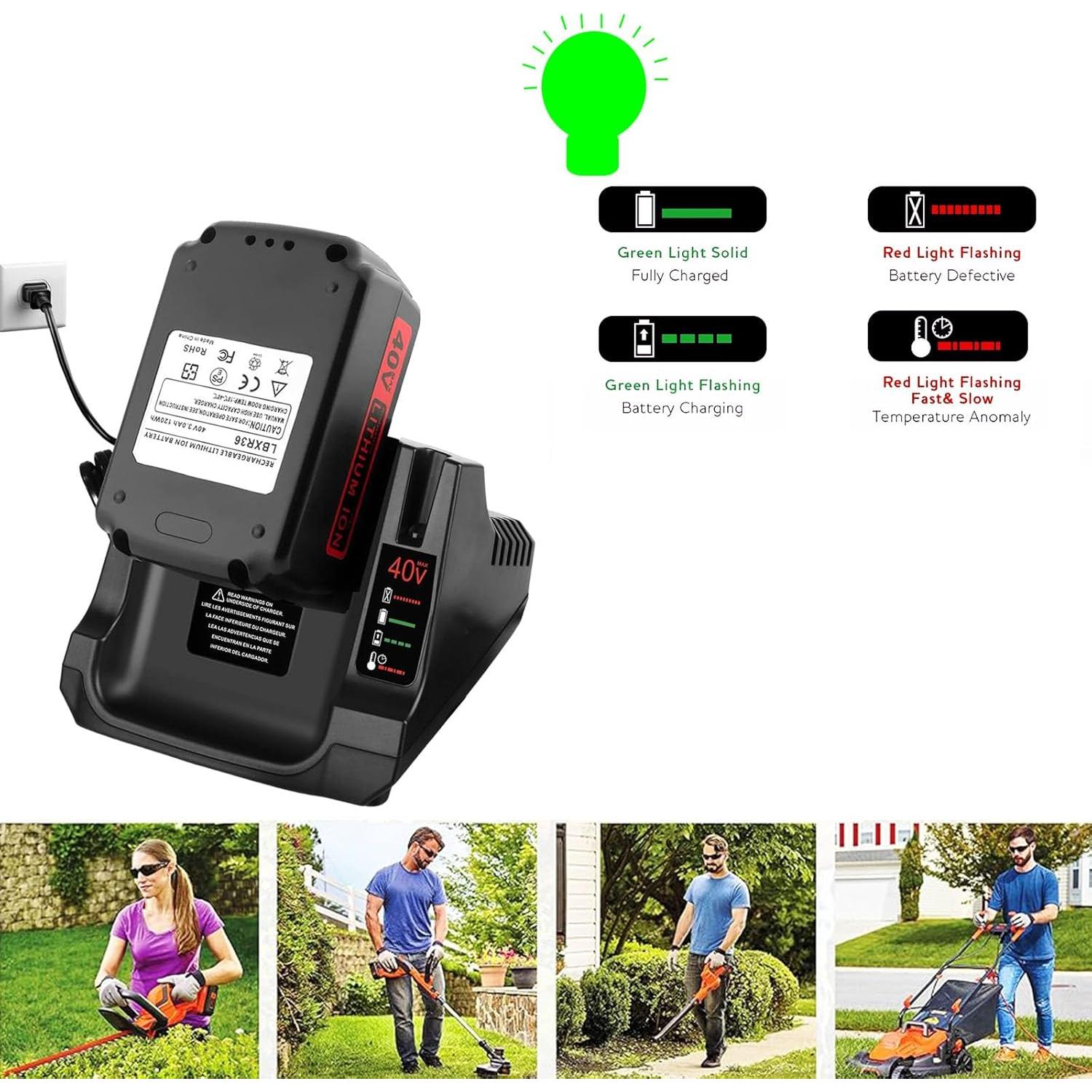 Cargador Rápido LCS40 DYCAFYY 36V/40V para Black+Decker